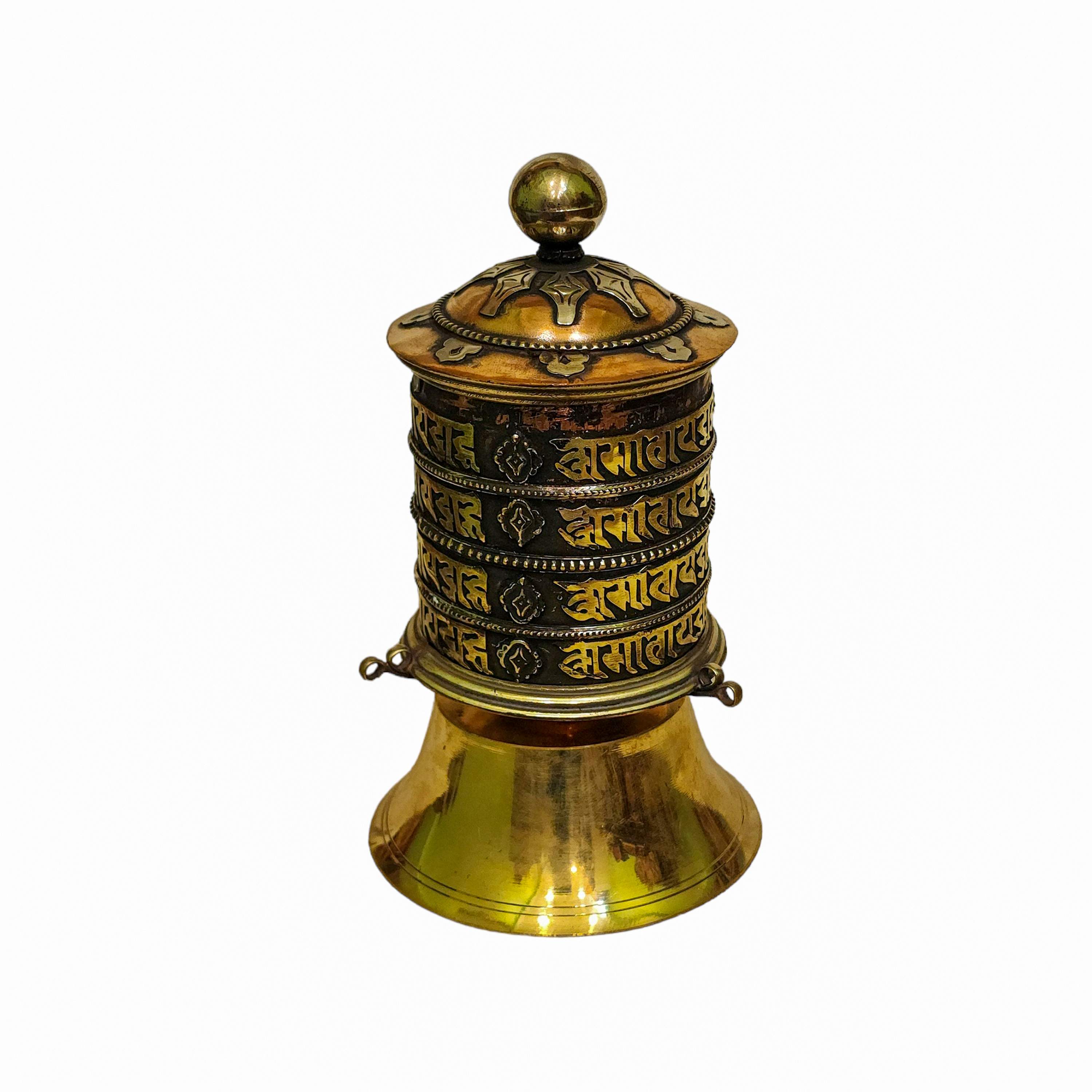 Table Top Prayer Wheel, Buddhist Handmade Prayer Wheel, mantra Inside