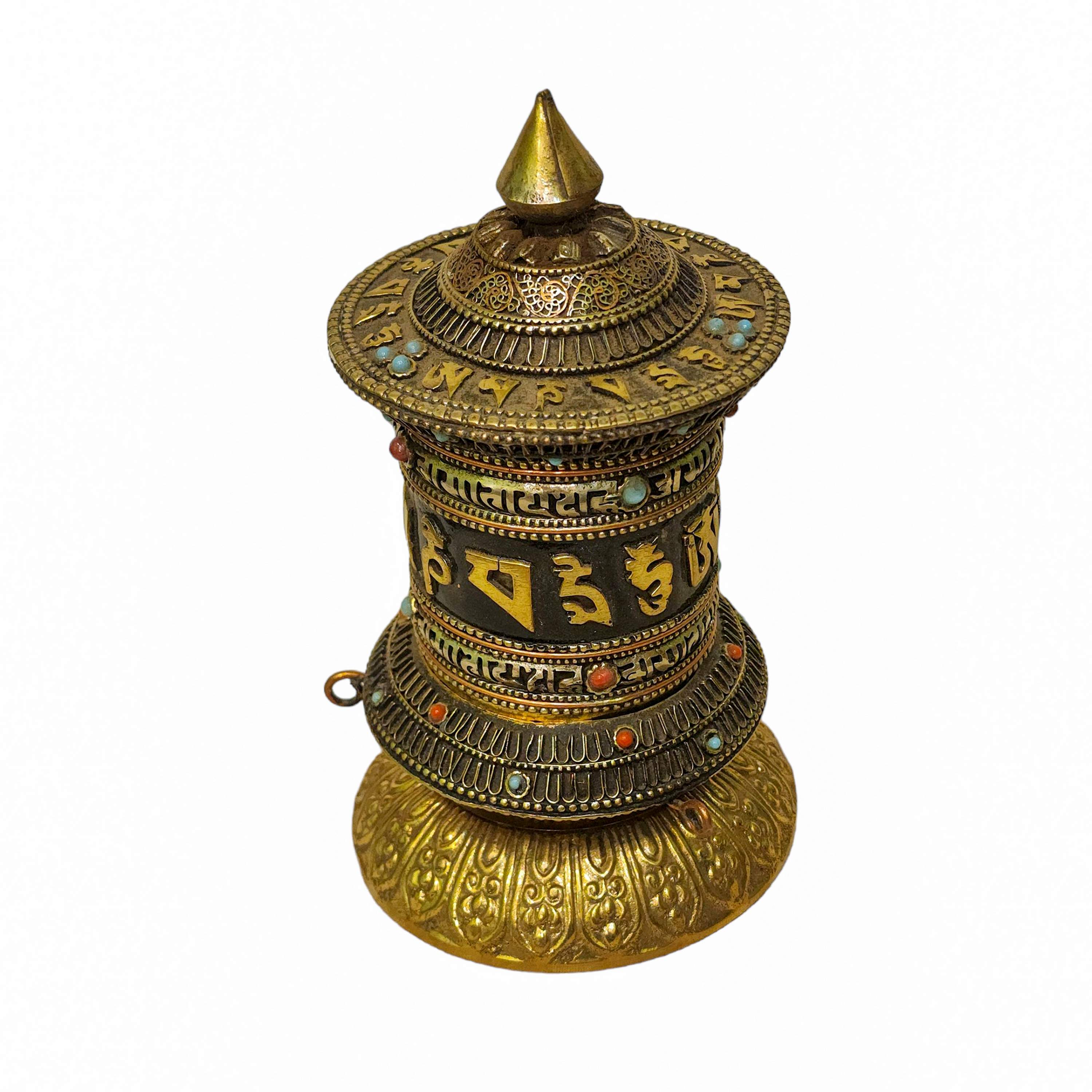 Table Top Prayer Wheel, Buddhist Handmade Prayer Wheel, mantra Inside