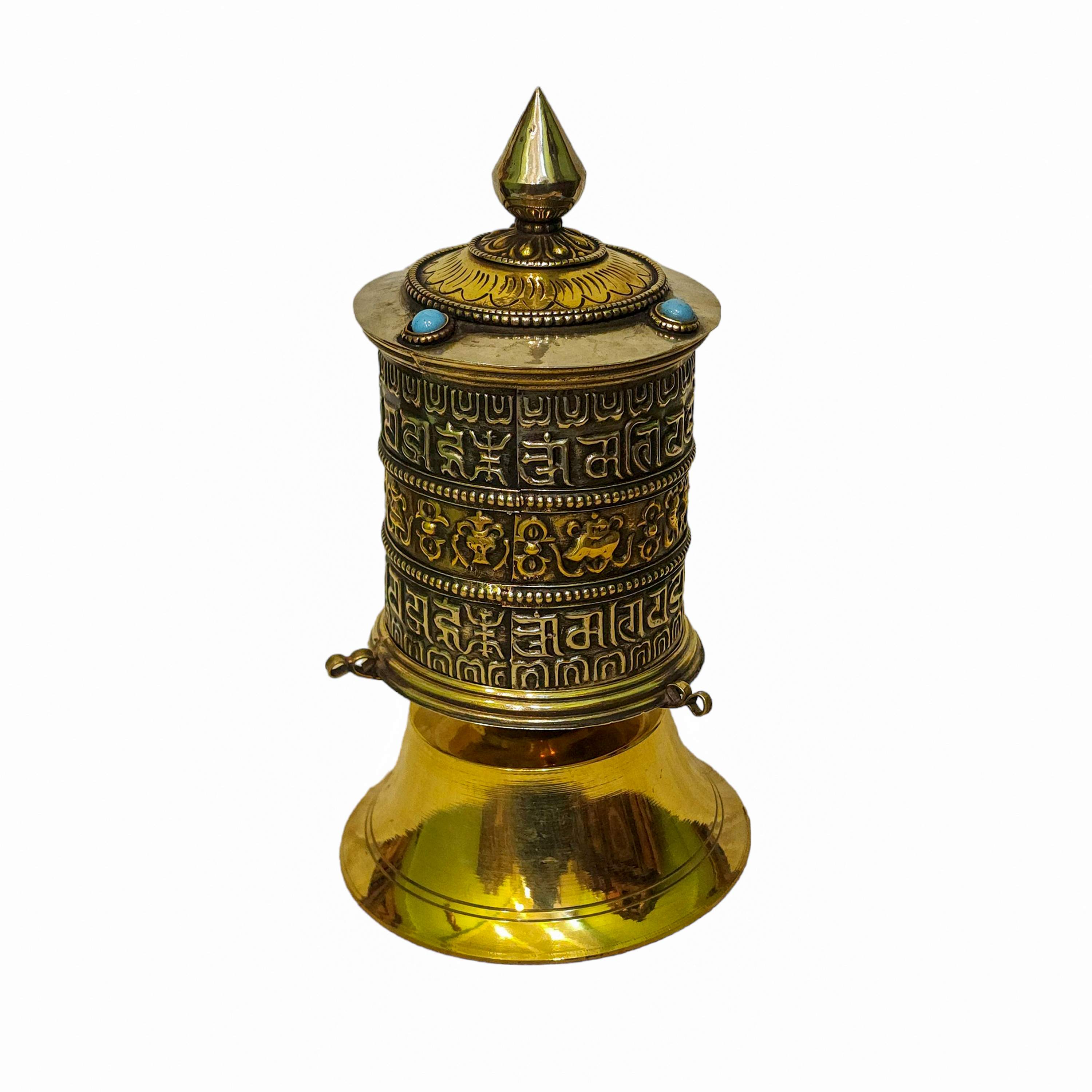 Table Top Prayer Wheel, Buddhist Handmade Prayer Wheel, mantra Inside