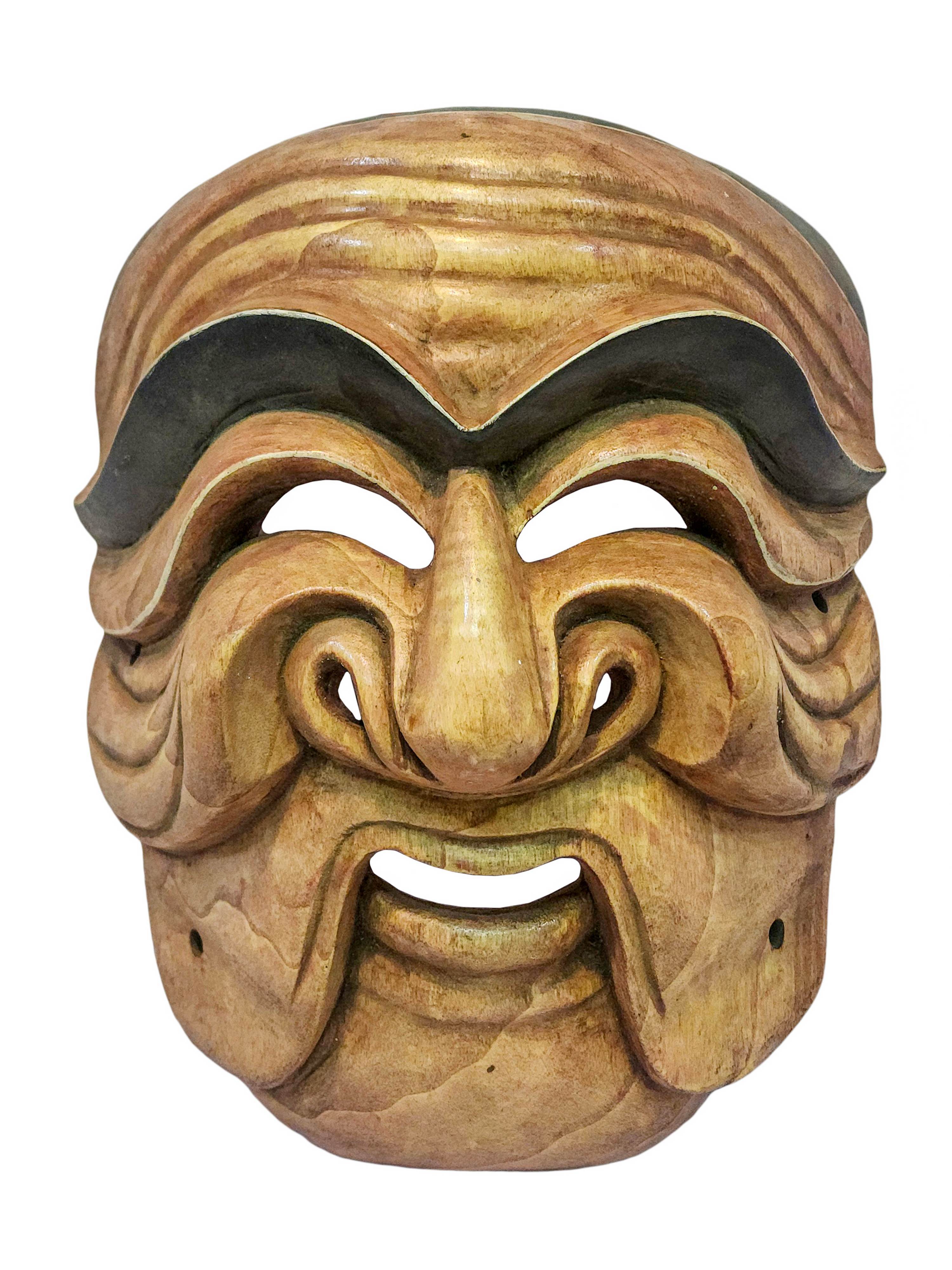 wacky, Handmade Wooden Mask, Wall Hanging, painted, Poplar Wood, Tribal Mask