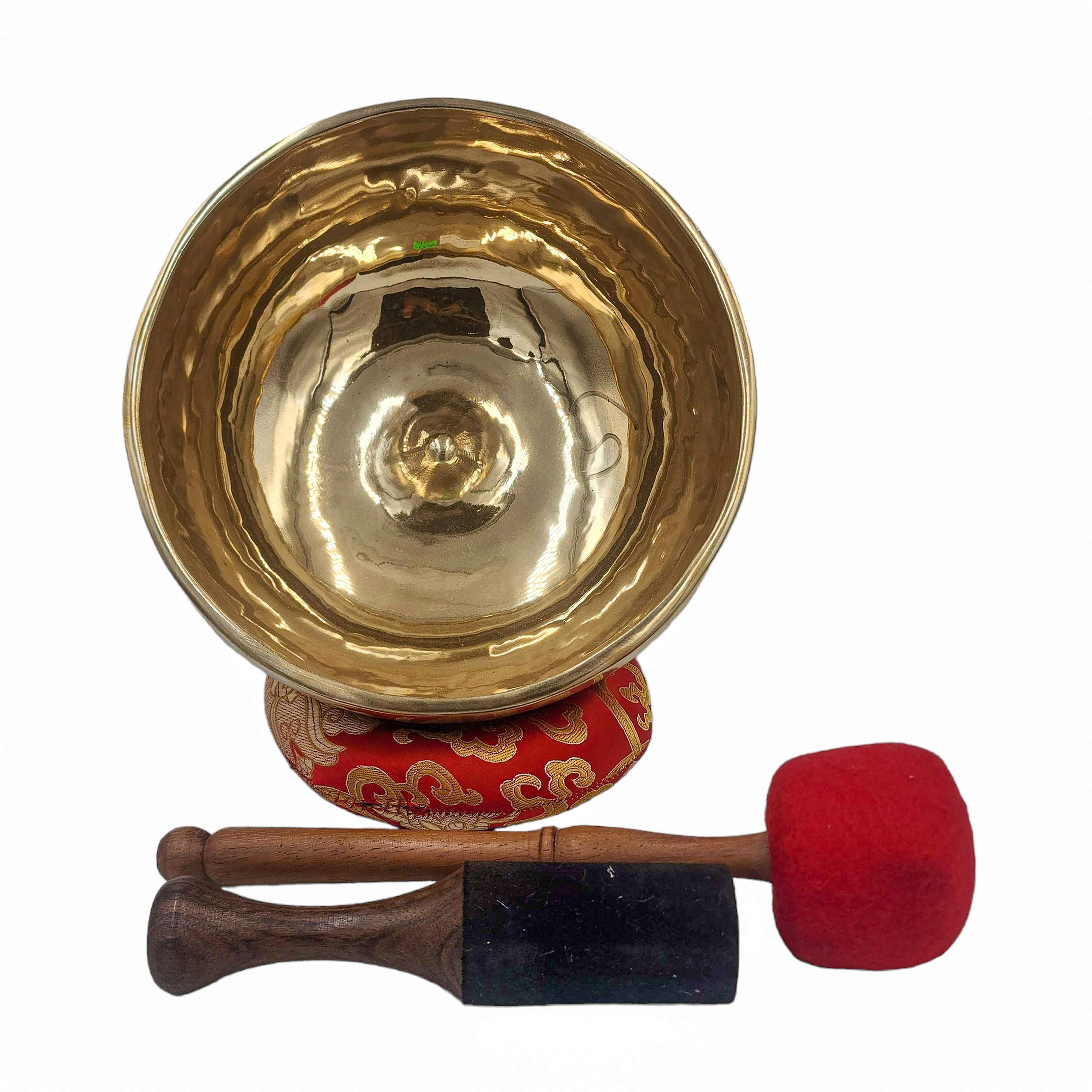 Jambati Singing Bowl, Buddhist Hand Beaten, Glossy Finishing, Sound Note G, 201 Hz