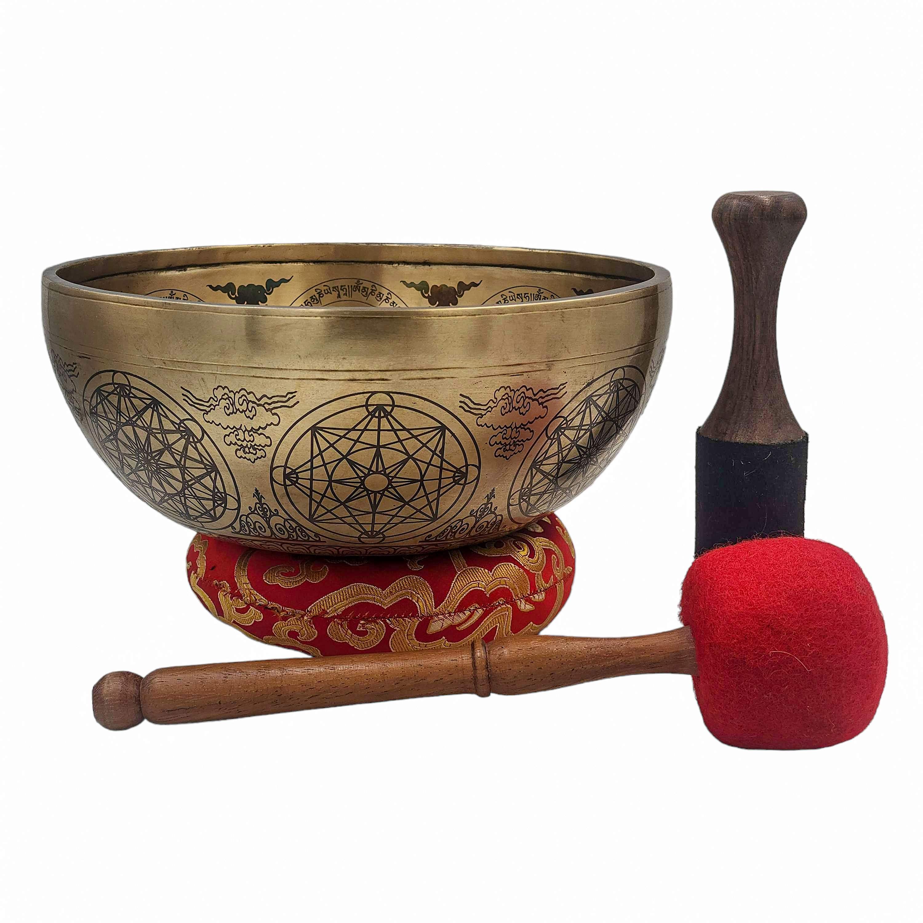 Lingam Singing Bowl, Buddhist Hand Beaten, Sound Note E, 160 Hz