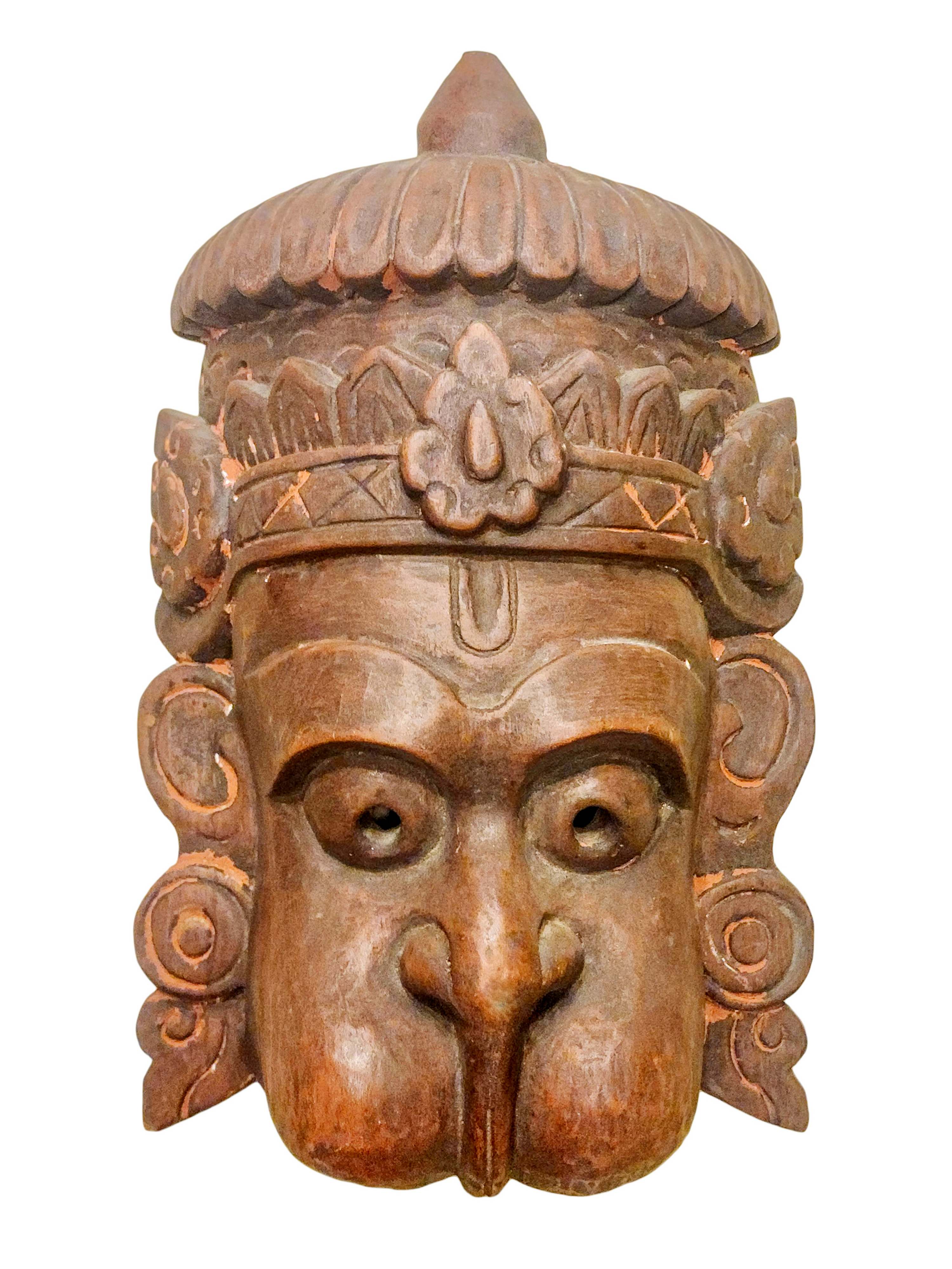 hanuman, Handmade Wooden Mask, Wall Hanging, painted, Poplar Wood