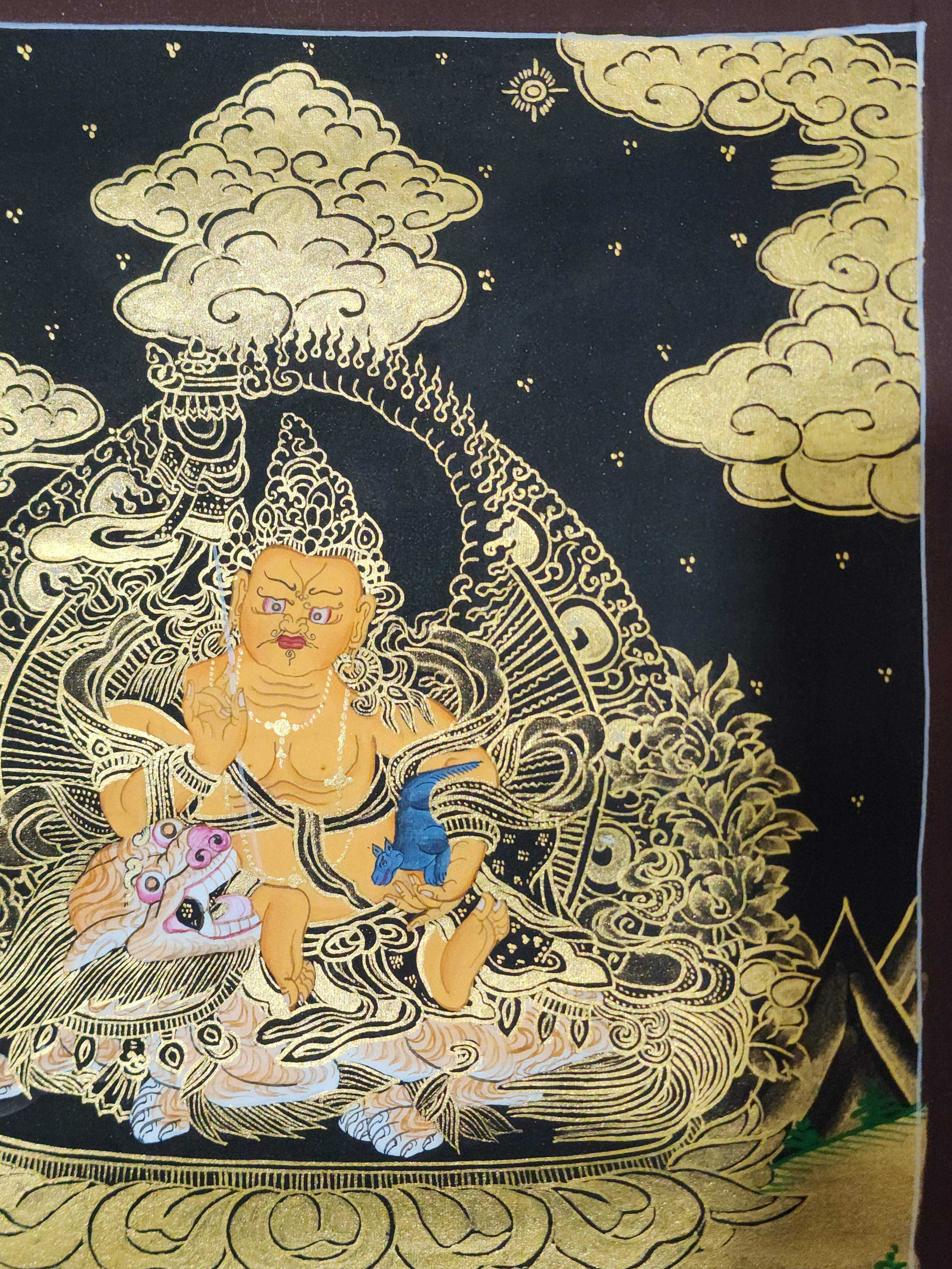 Jambhala: Namtose Thangka, Buddhist Traditional Painting, Hand Painted