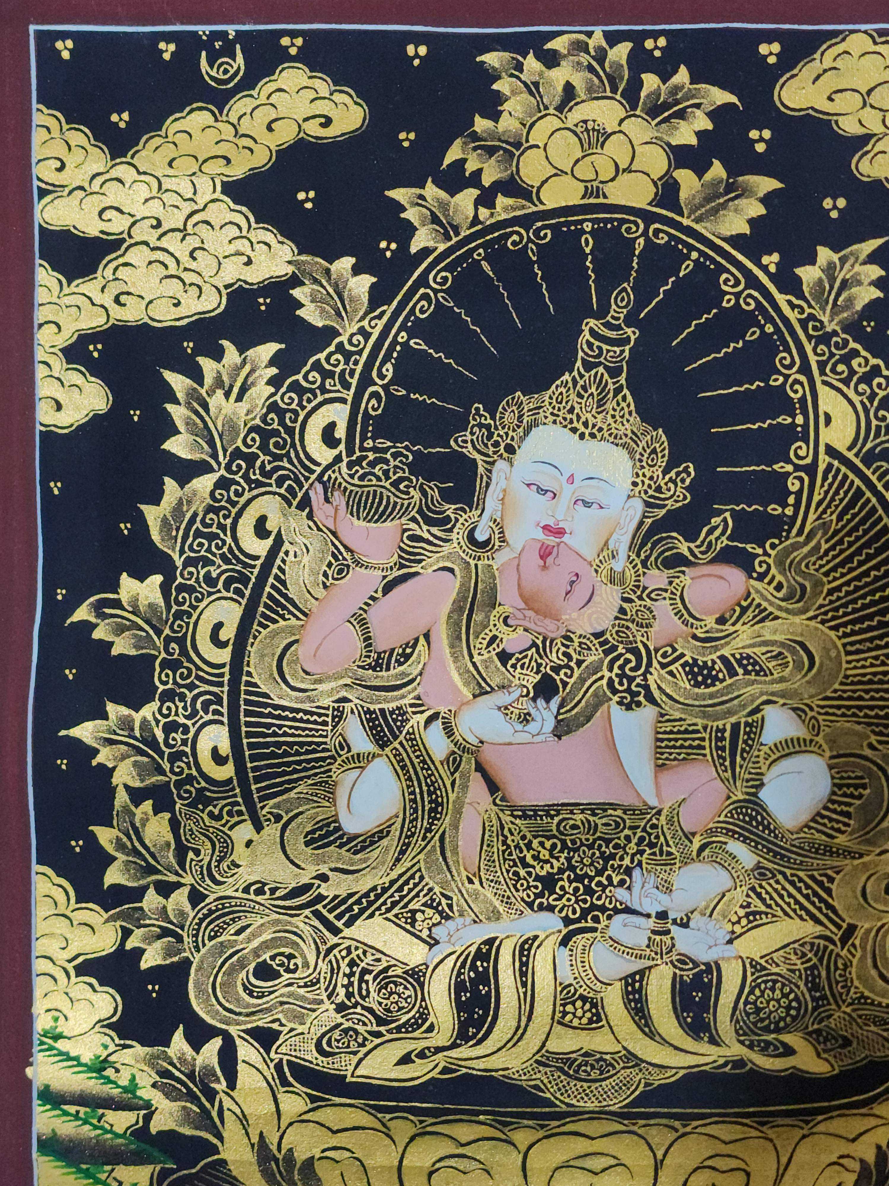 Vajrasattva Thangka, Buddhist Traditional Painting, Hand Painted