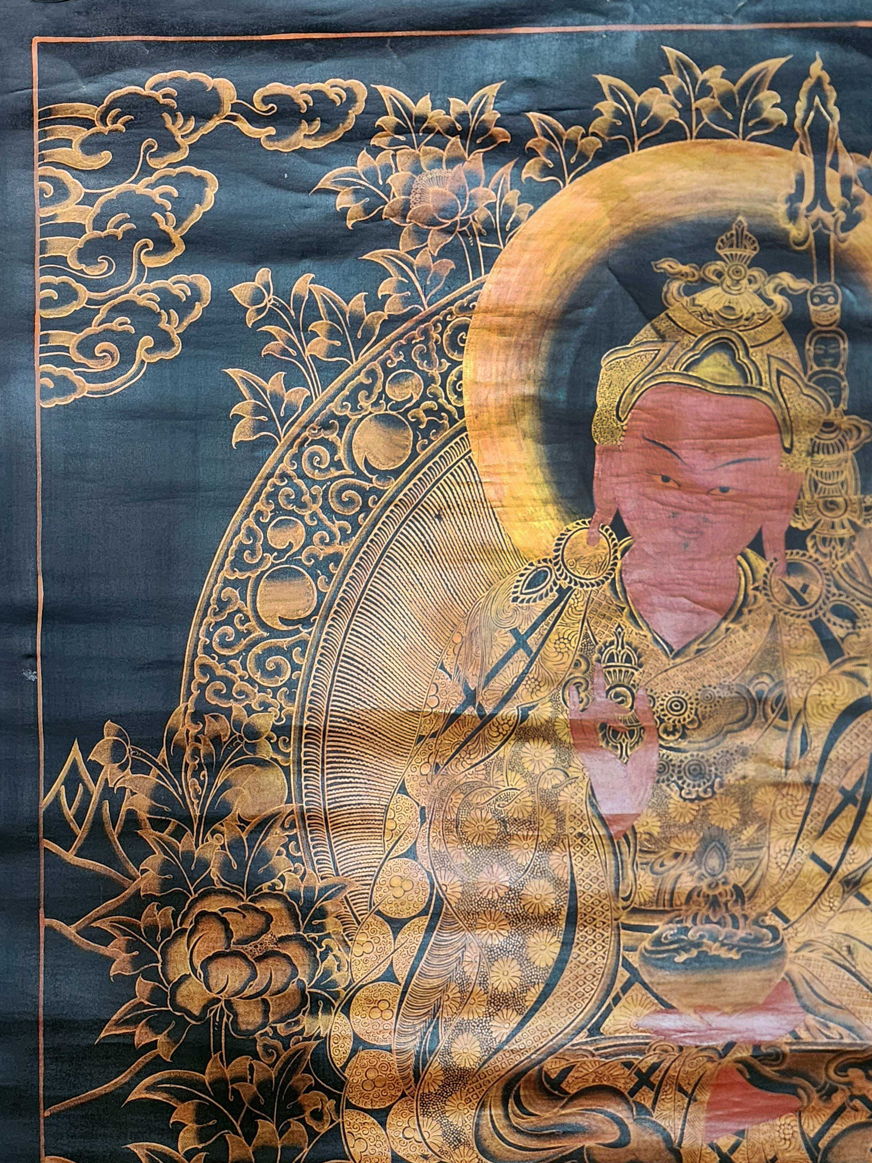 Padmasambhava Thangka, Buddhist Traditional Painting, Hand Painted