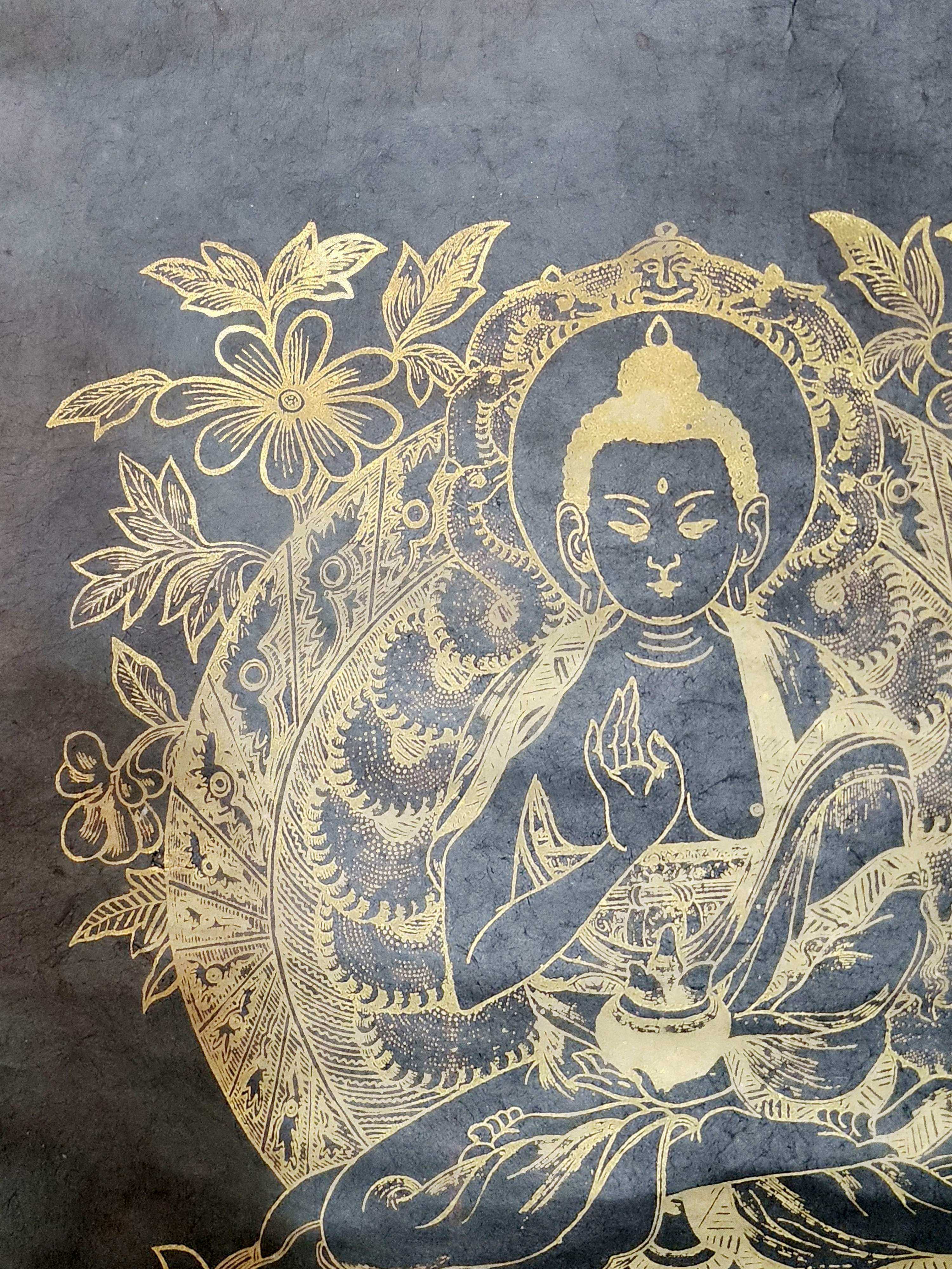 Buddha Paper Thangka, Buddhist Traditional Painting, Hand Painted