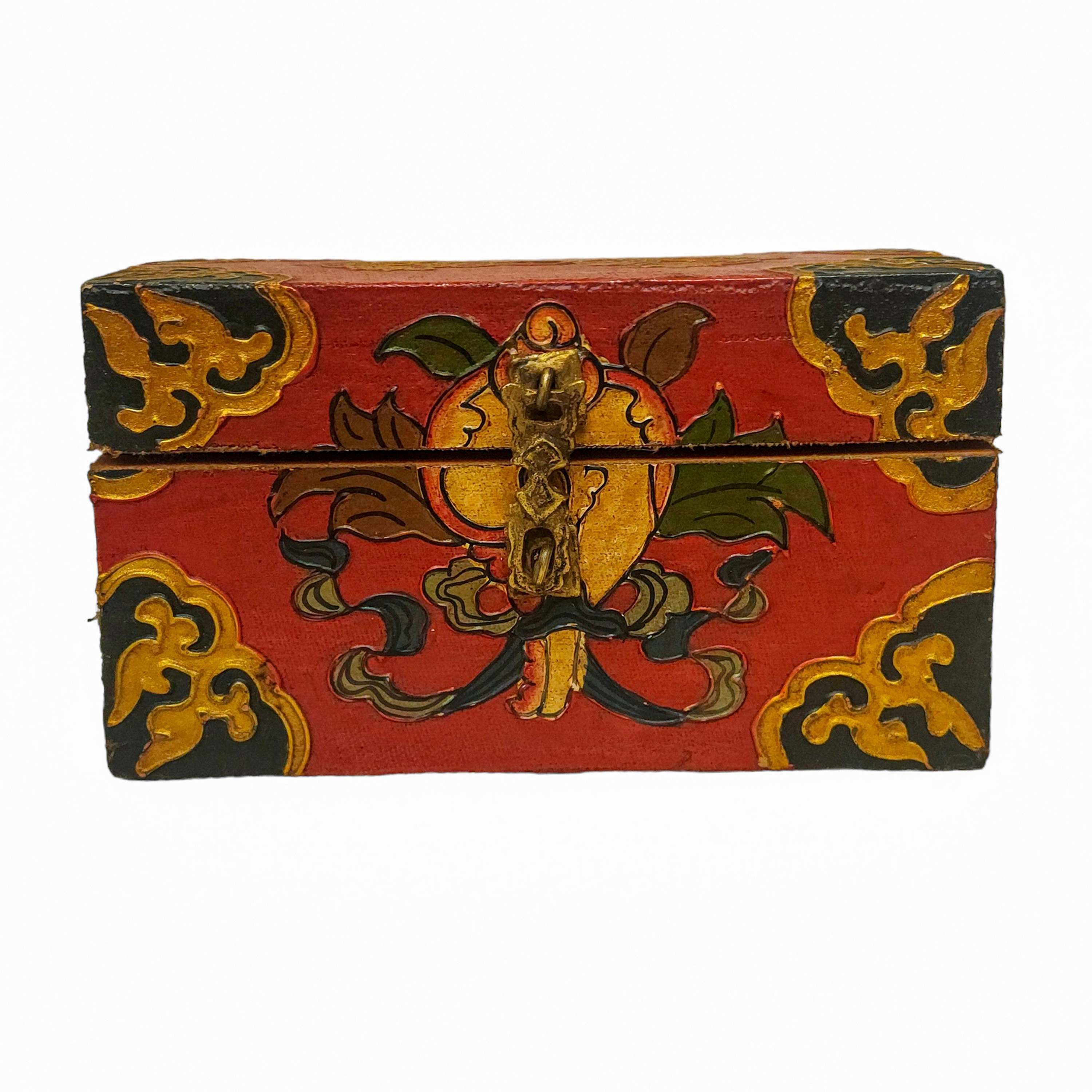 Tibetan Ritual Wooden Box, <span Style=