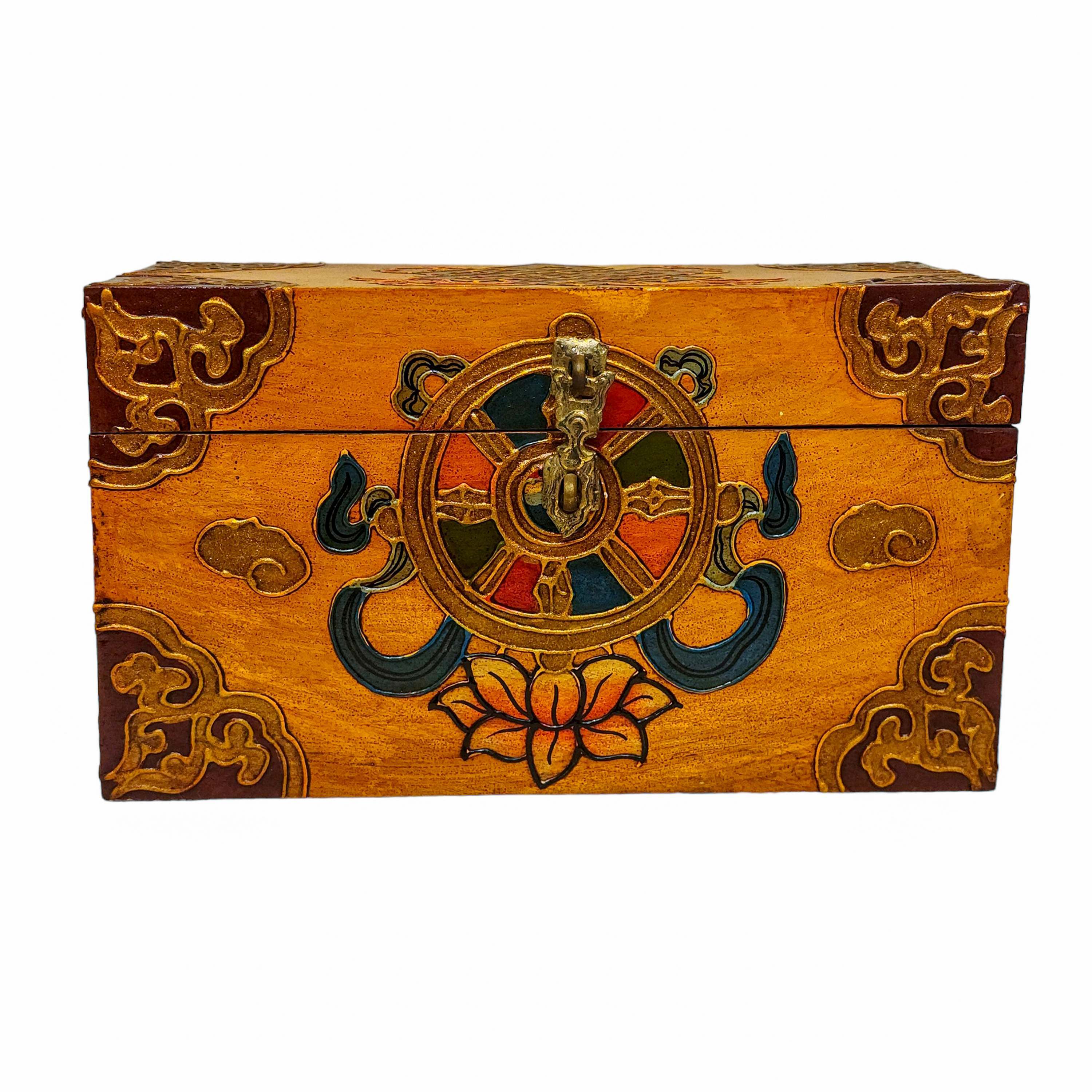 Tibetan Ritual Wooden Box, <span Style=