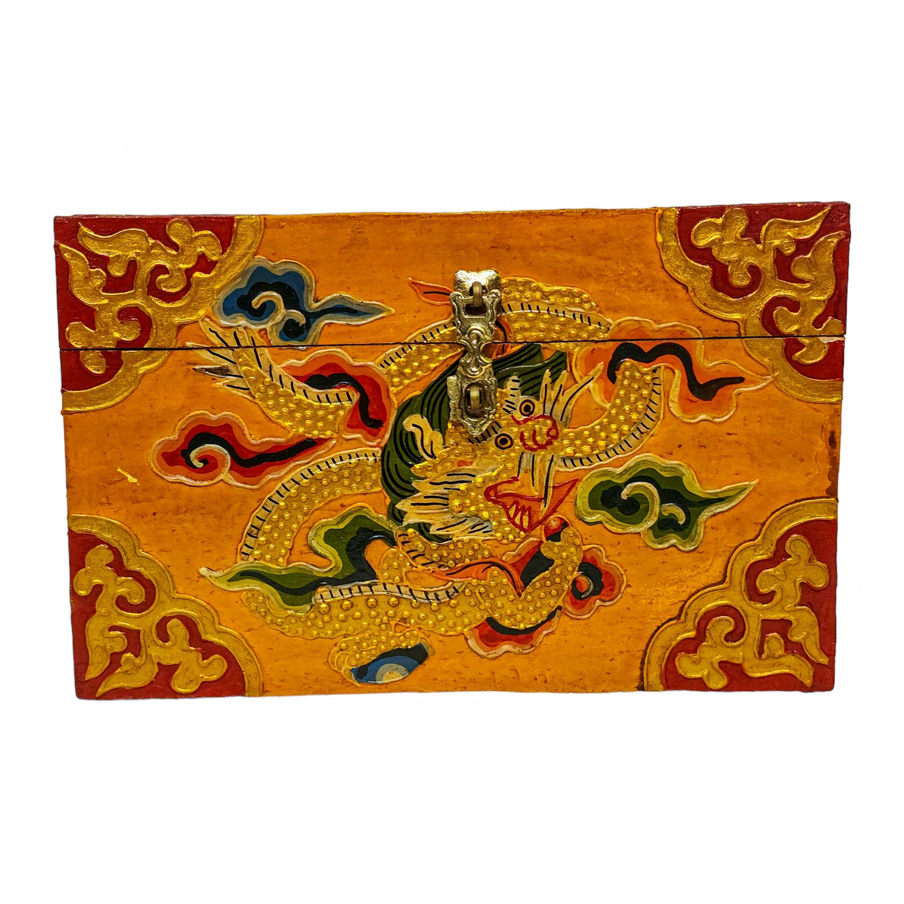 Tibetan Ritual Wooden Box, <span Style=