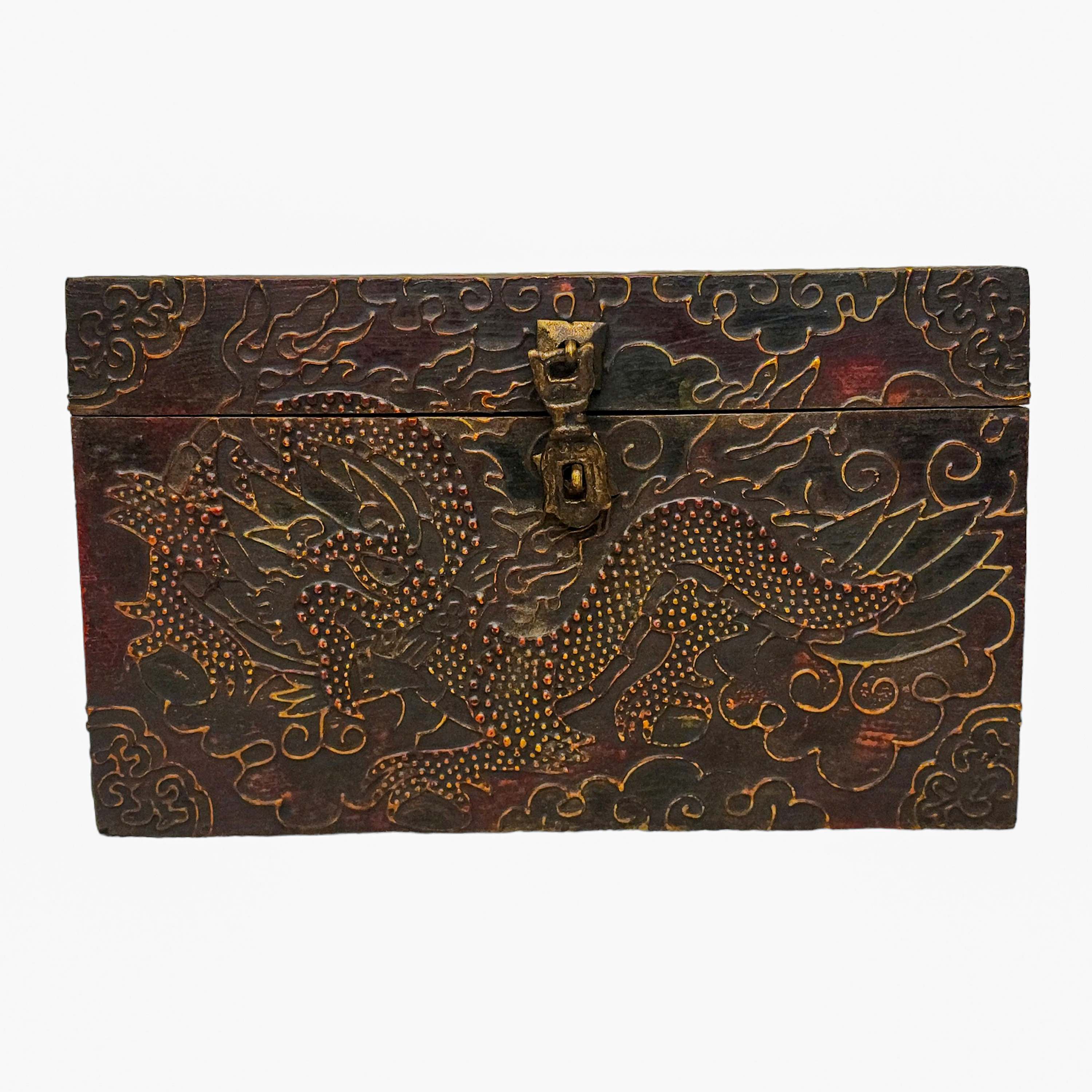 Tibetan Ritual Wooden Box, <span Style=