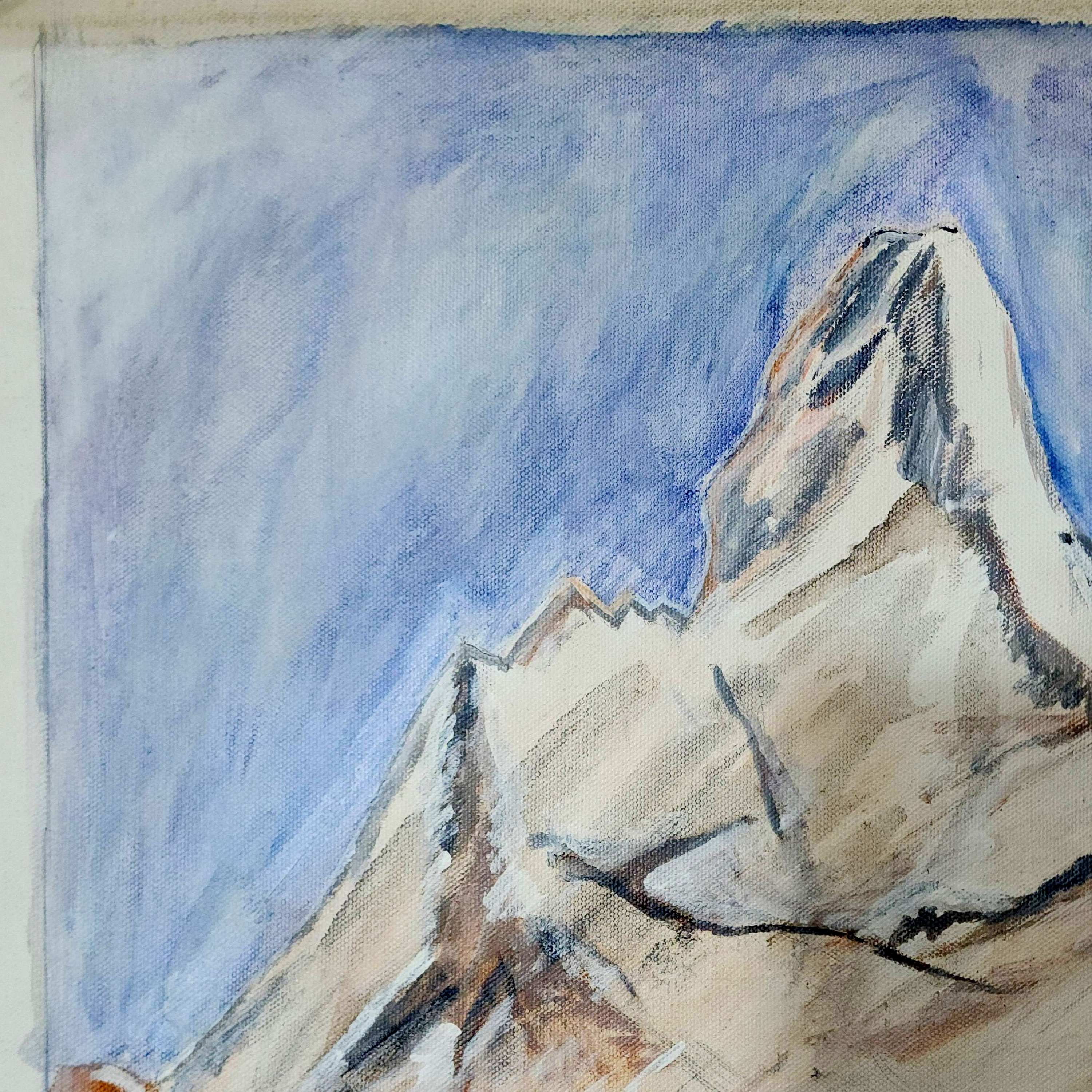 Mt. Ama Dablam mt. Everest, Hand Painted