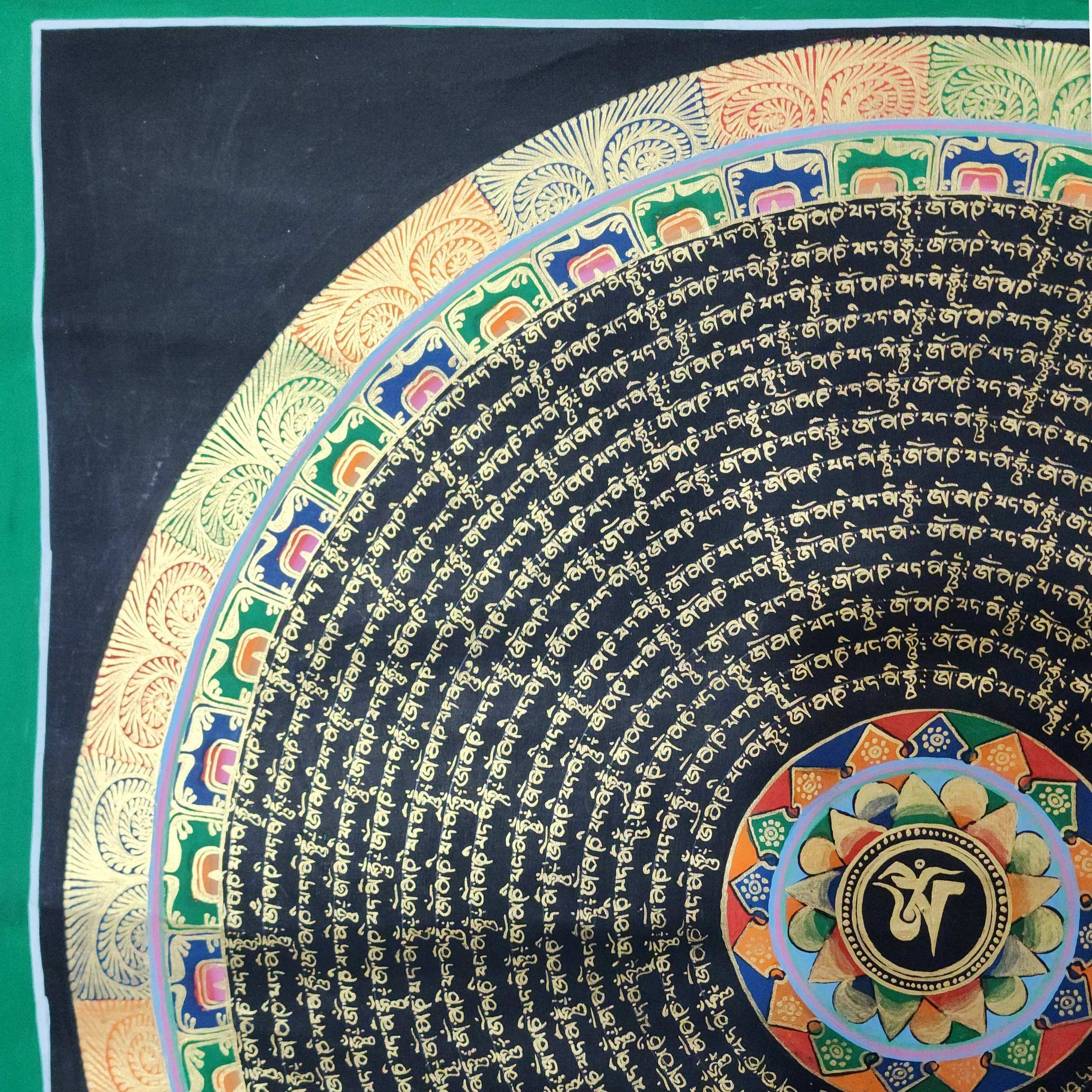 Mantra Mandala, Buddhist Traditional Painting, Hand Painted