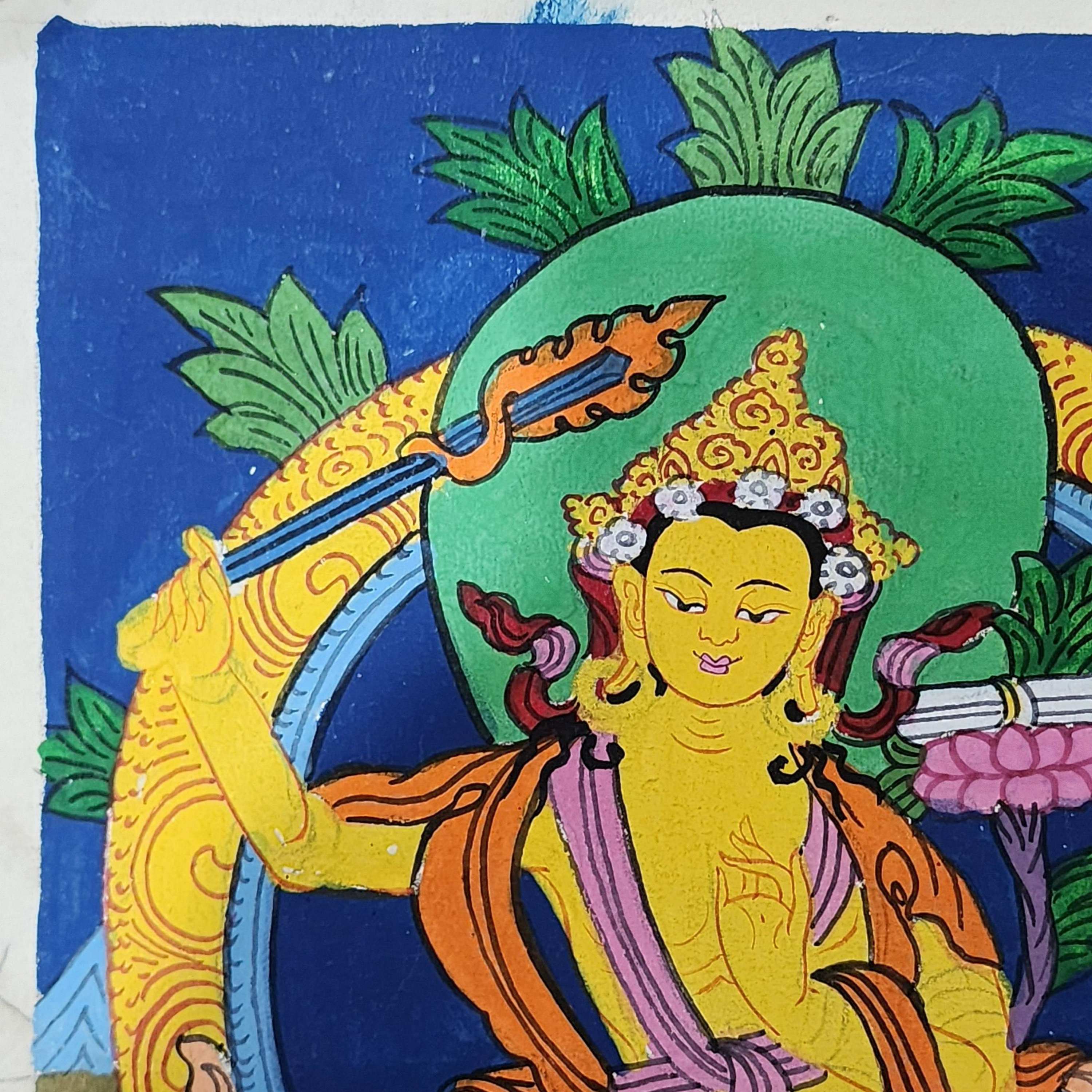 Manjushri, Buddhist Traditional Painting, Hand Painted