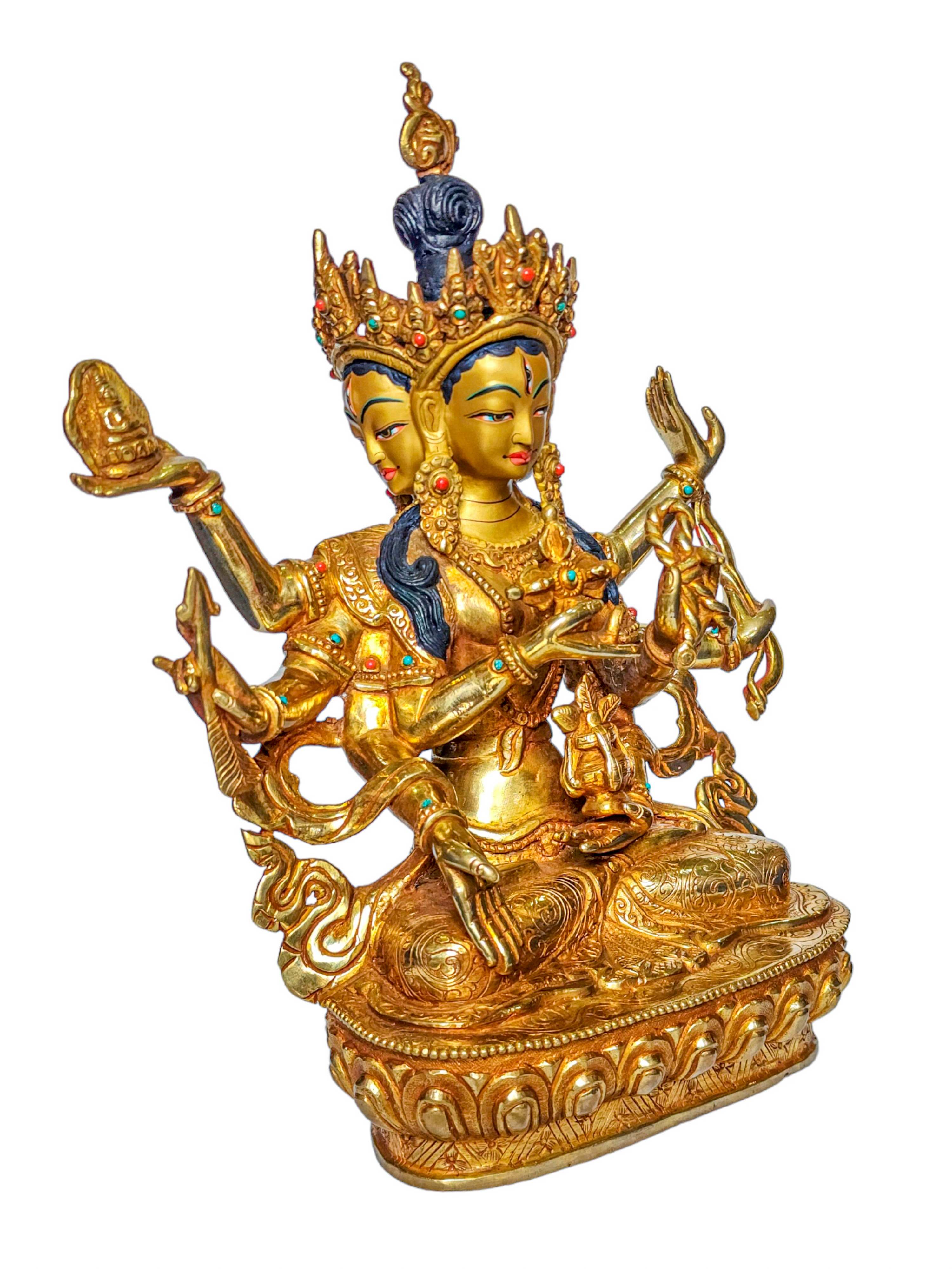 namgyalma, Buddhist Handmade Statue, face Painted And gold Plated