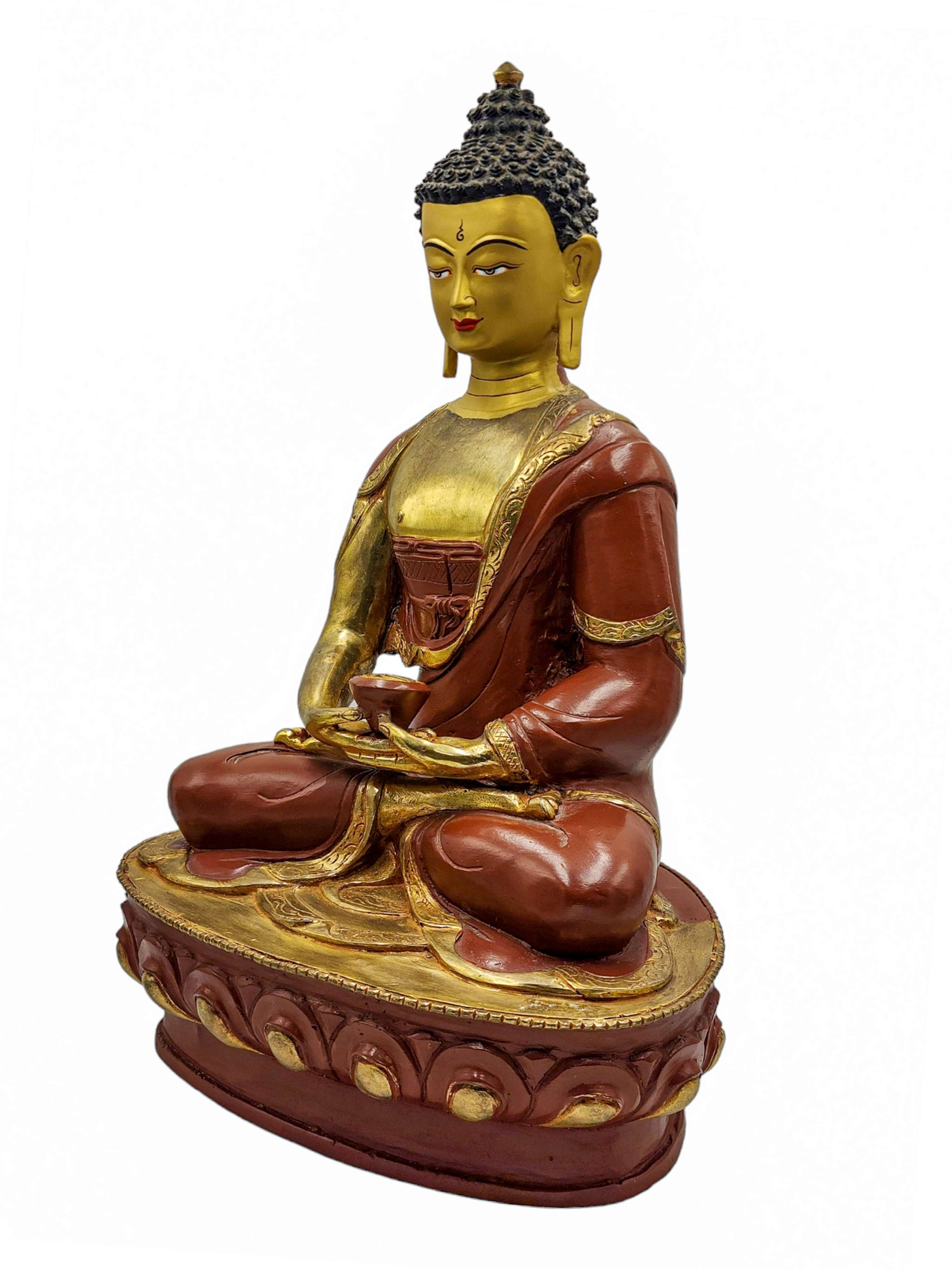 best Price, amitabha Buddha, Buddhist Handmade Statue, partly Gold Plated, Wtih face Painted, For A Gift, Altars And Buddhist Ritual