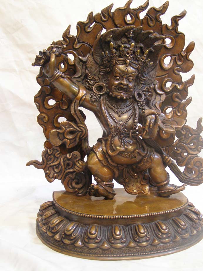 Vajrapani Statue, chocolate Oxidized, old Post, remakable