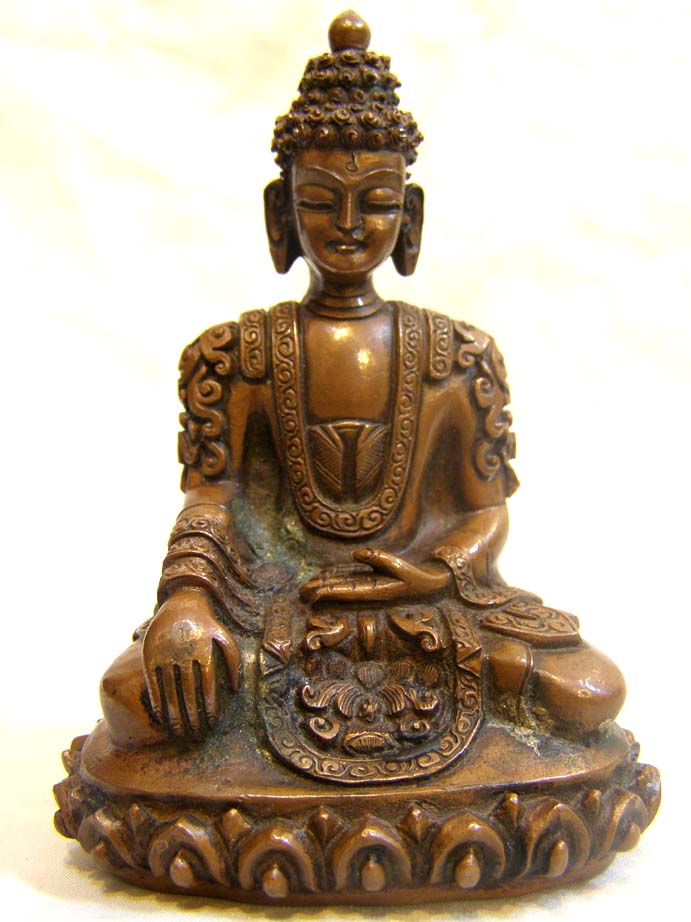 Shakyamuni Buddha Statue, chocolate Oxidized, sold
