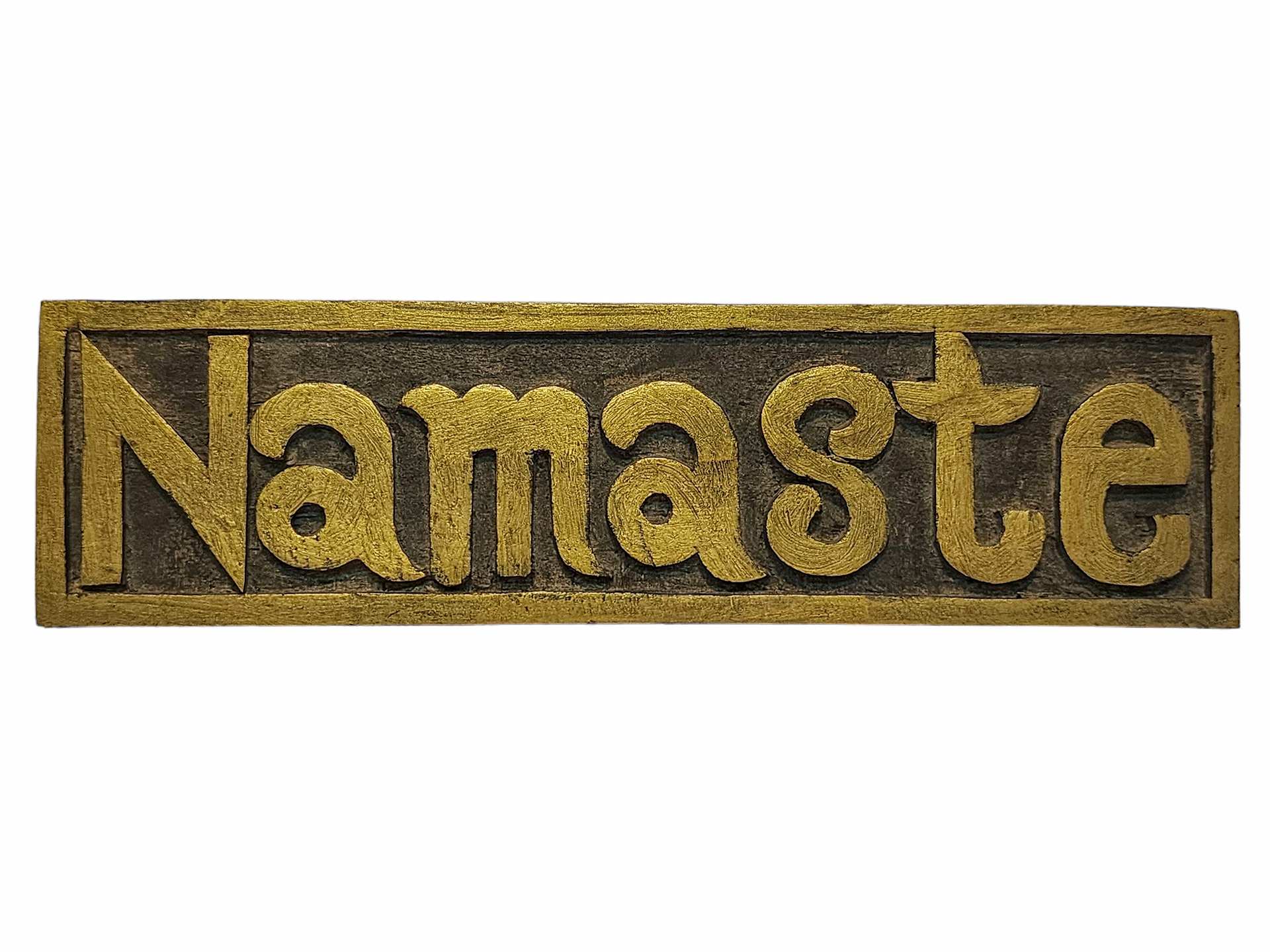 namaste Carved, Handmade Wall Hanging, painted
