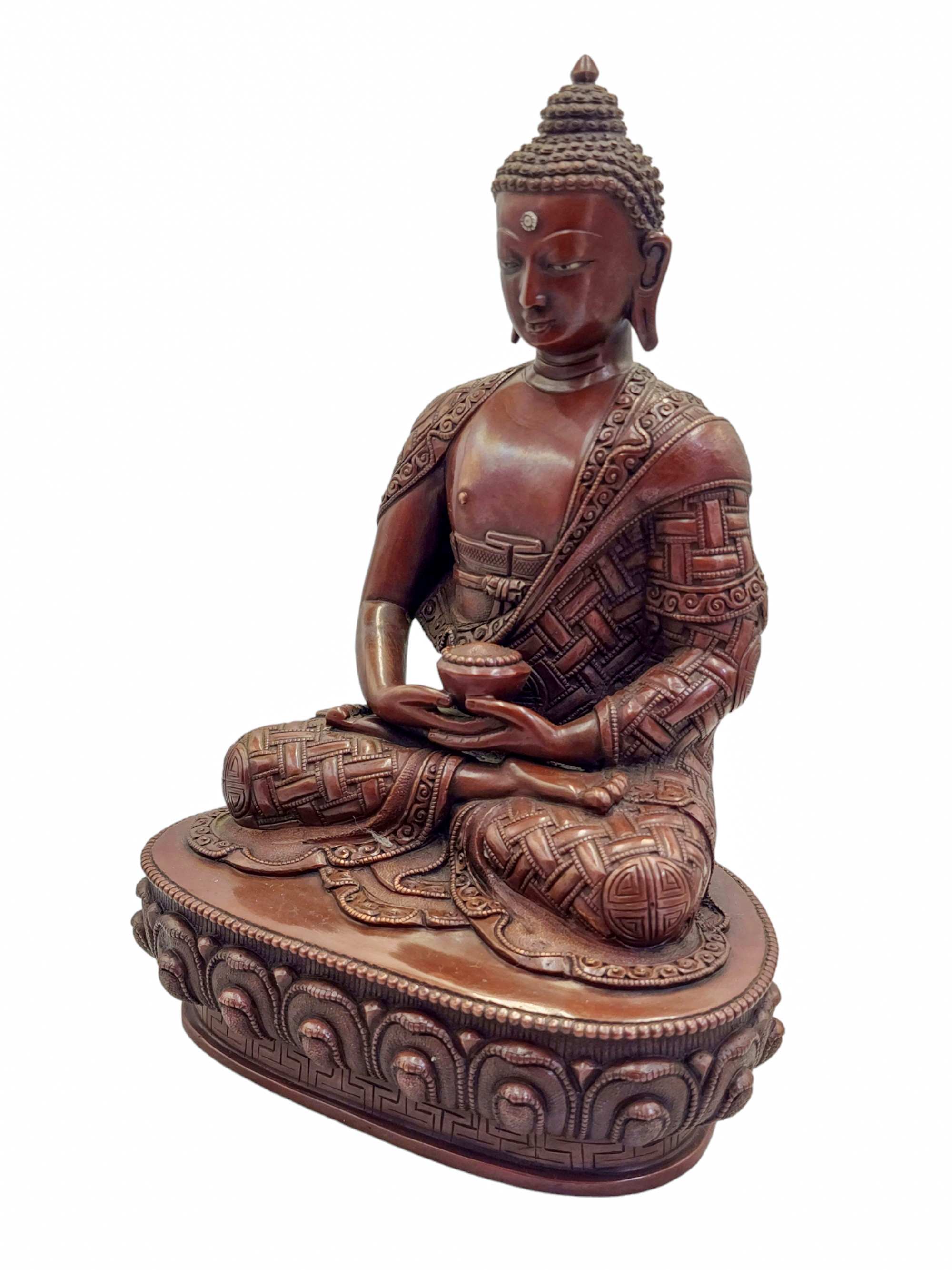 amitabha Buddha, Buddhist Statue, chocolate Oxidized