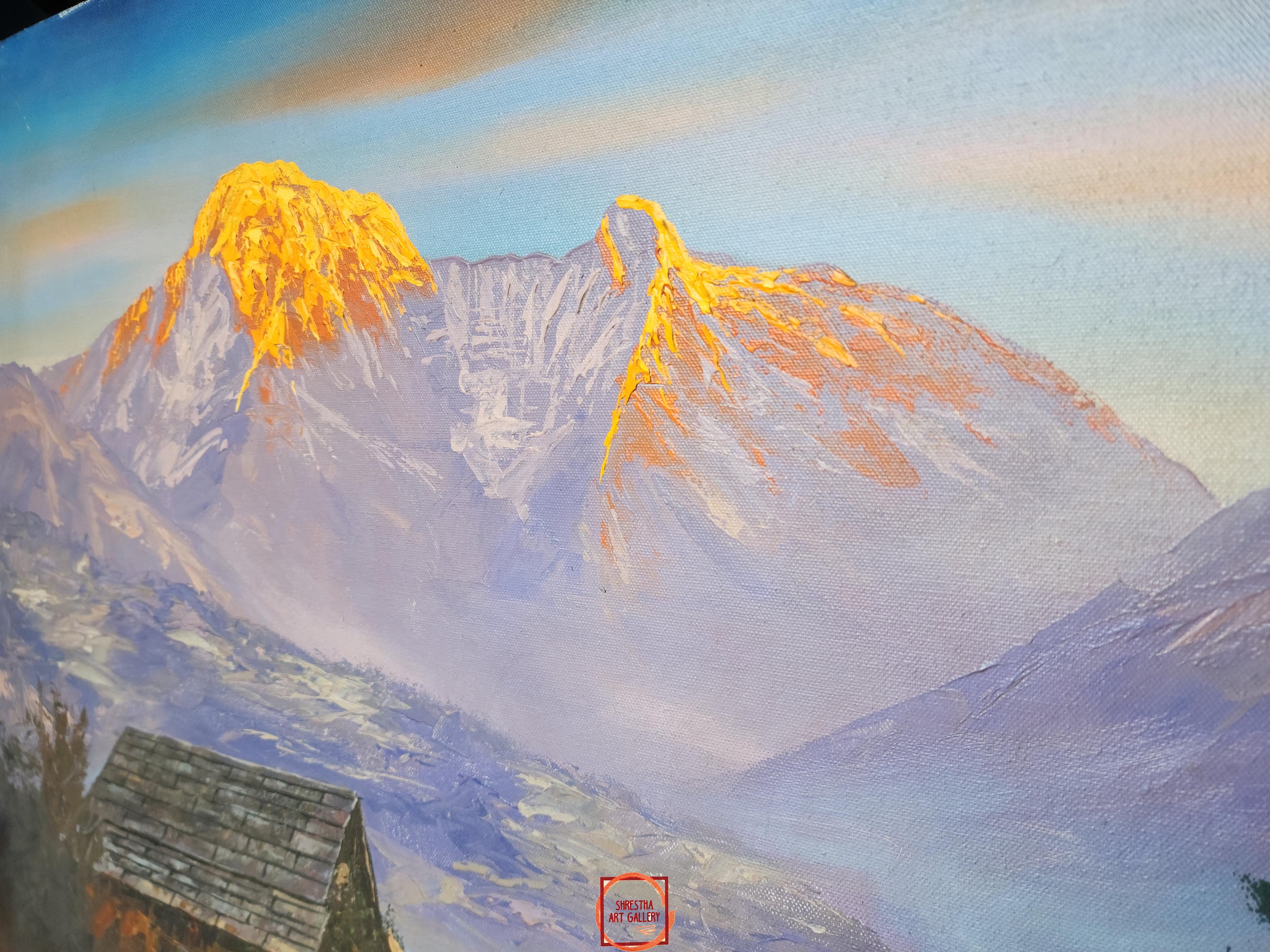 Oil Painting, Mt Annapurna <span Style=