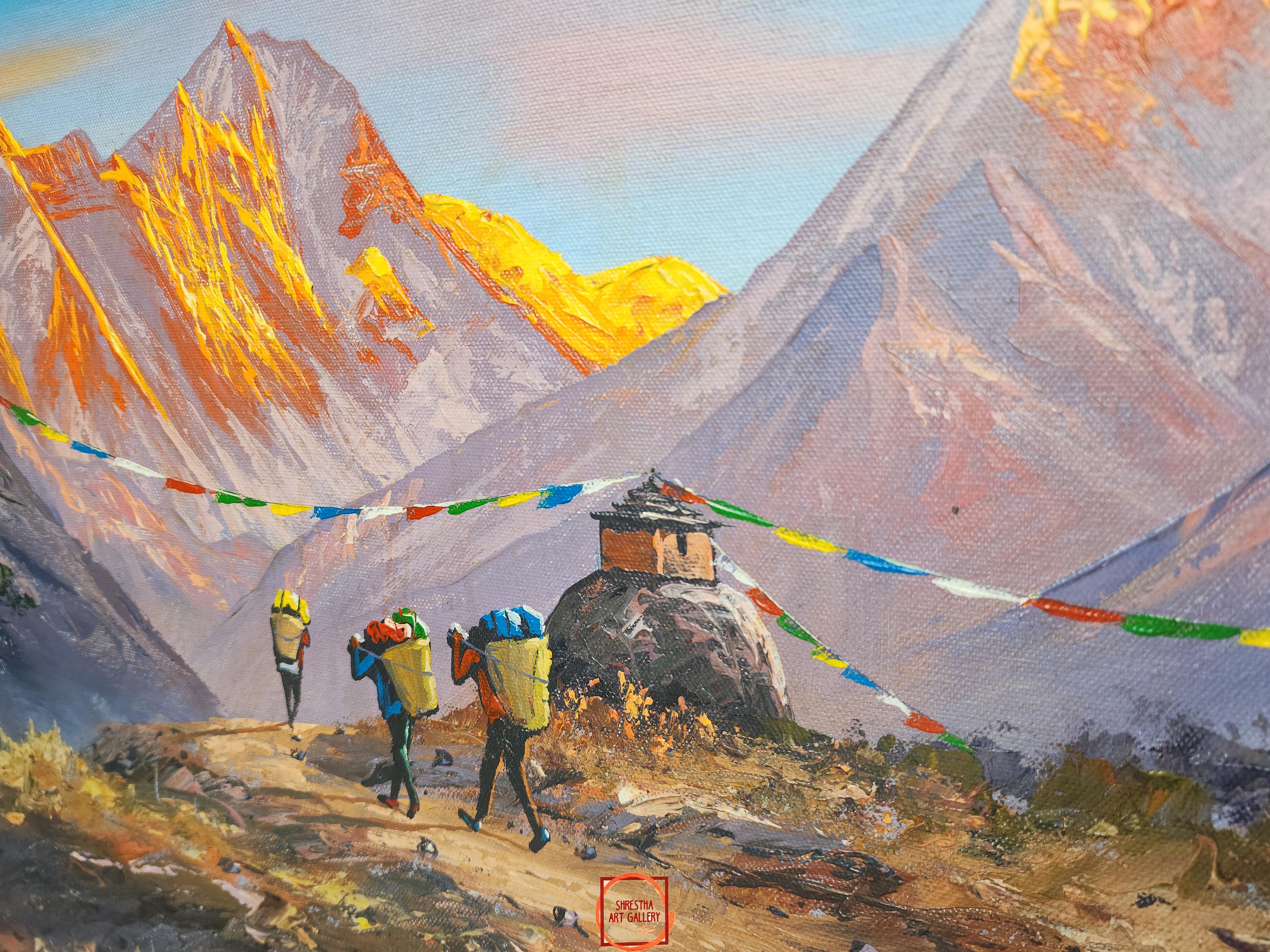 Oil Painting, Mt Everest Trekking Route <span Style=