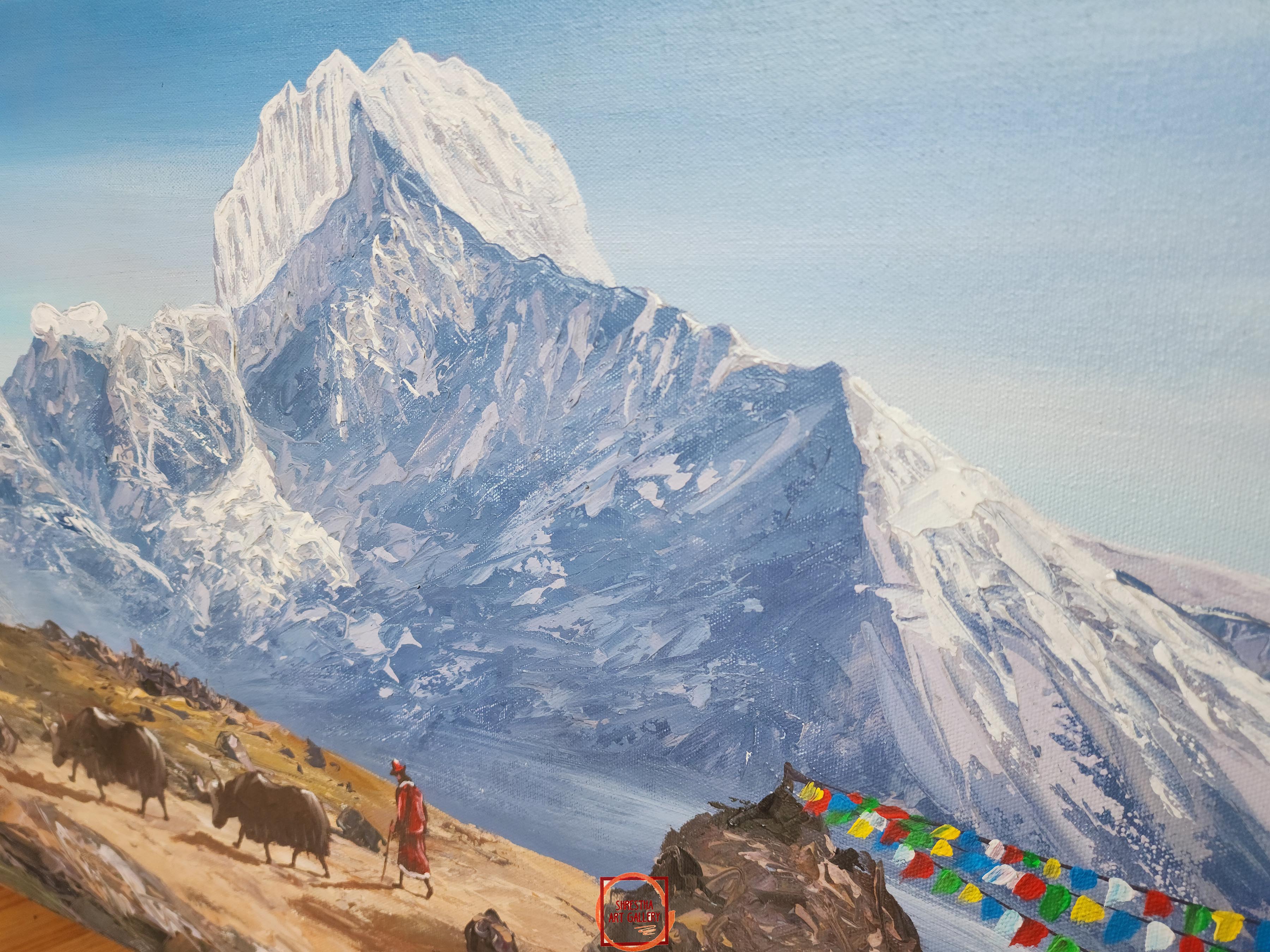 Oil Painting, Mt Everest Range <span Style=