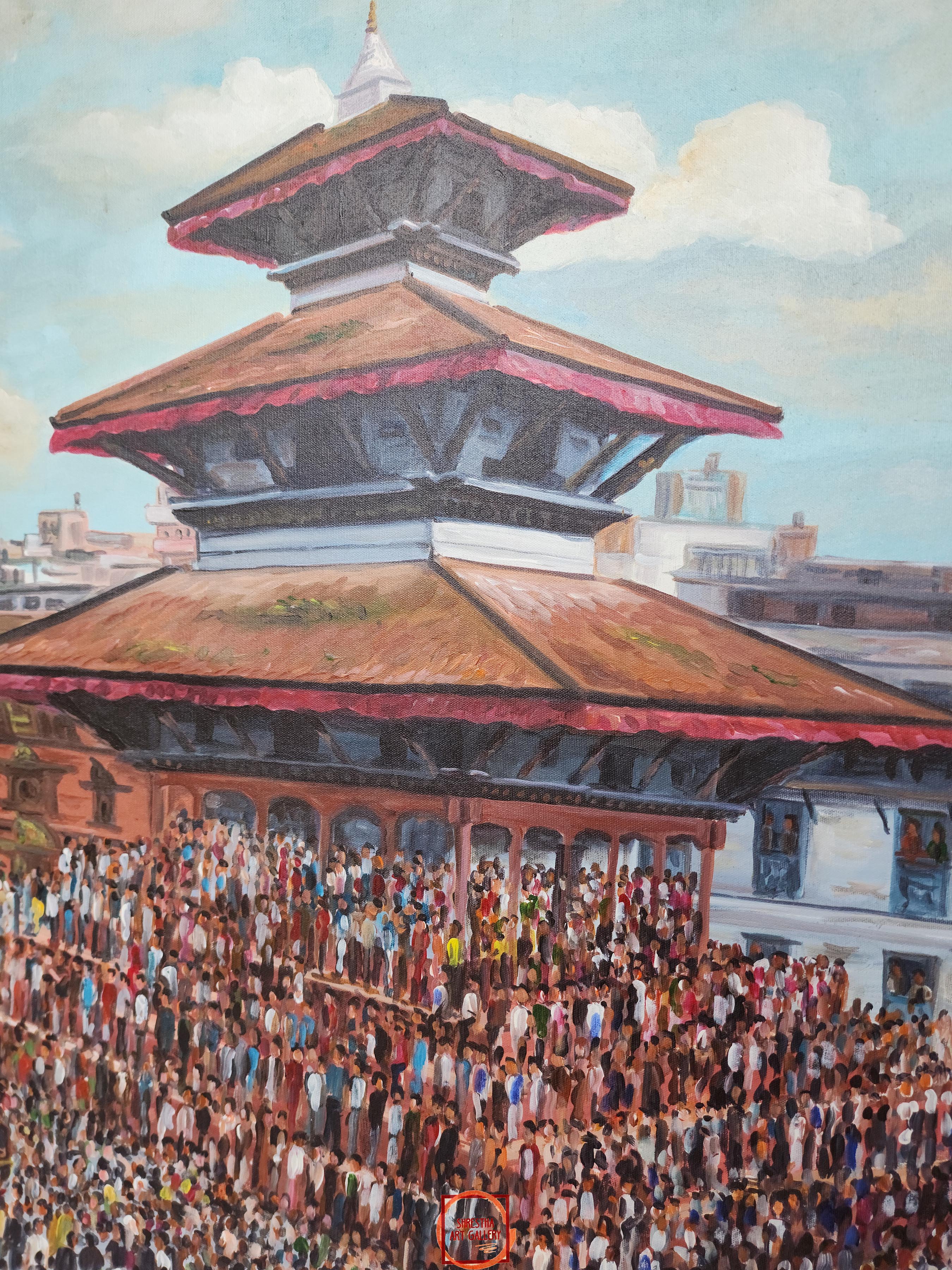 Oil Painting, Indra Jatra 3 <span Style=