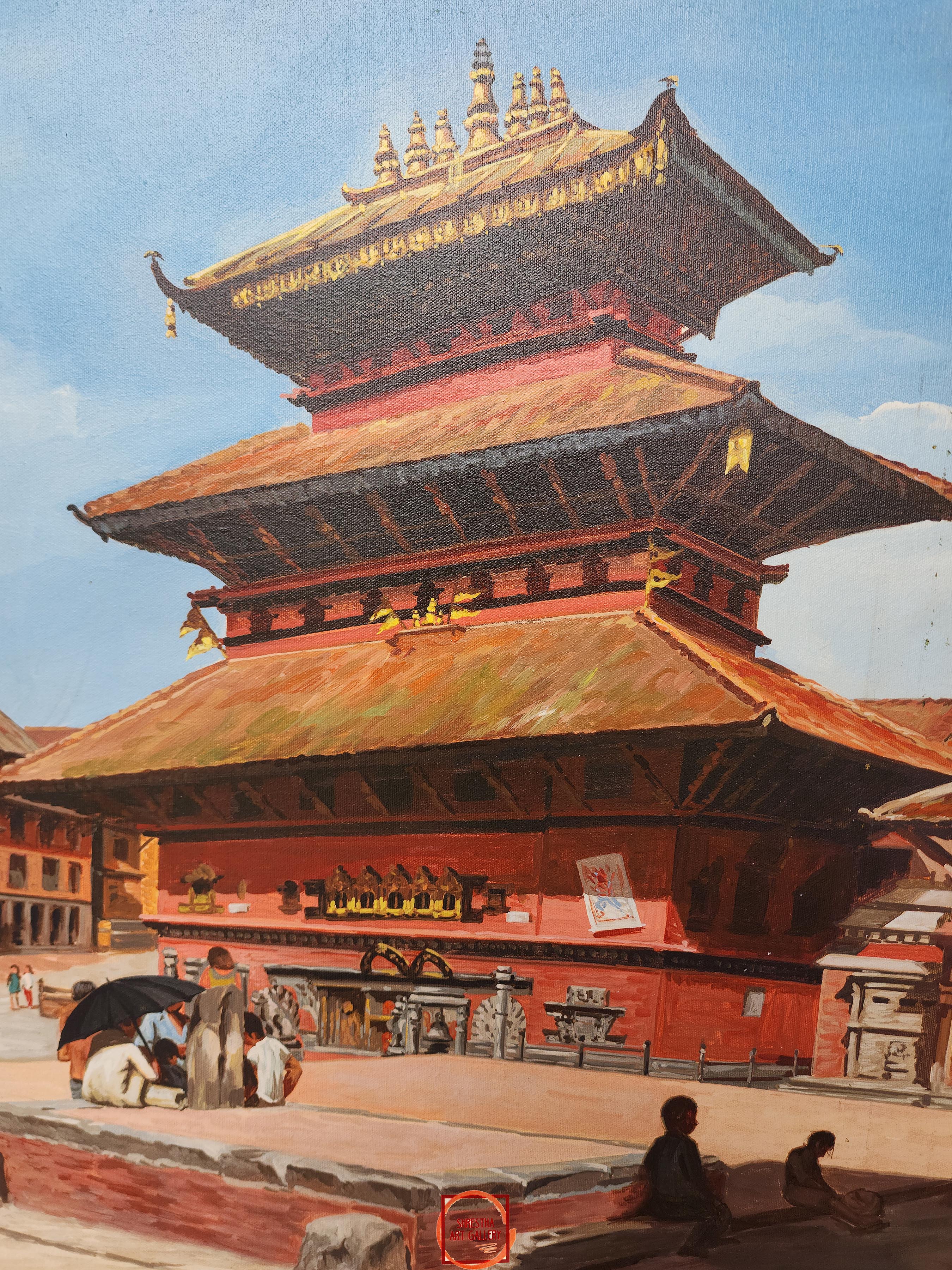 Oil Painting, 5 Storage Temple <span Style=