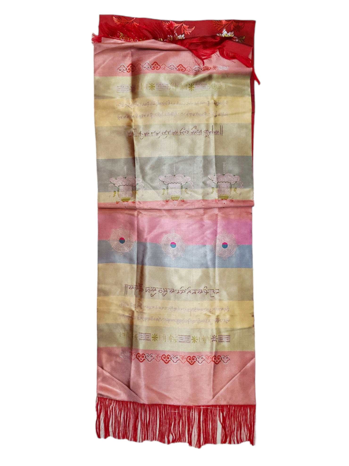 Tibetan Traditional Ceremonial Scarf Or <span Style=