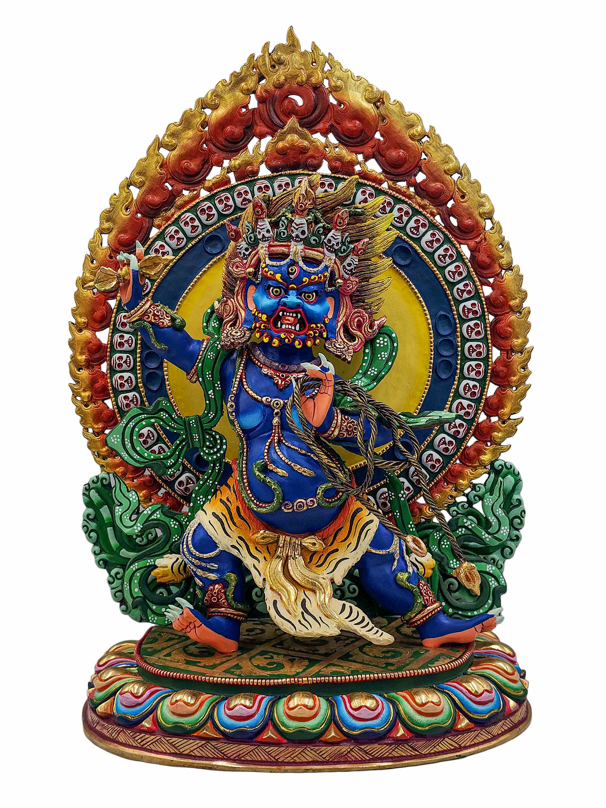 vajrapani , Buddhist Handmade Statue, partly Gold Plated , stone ...