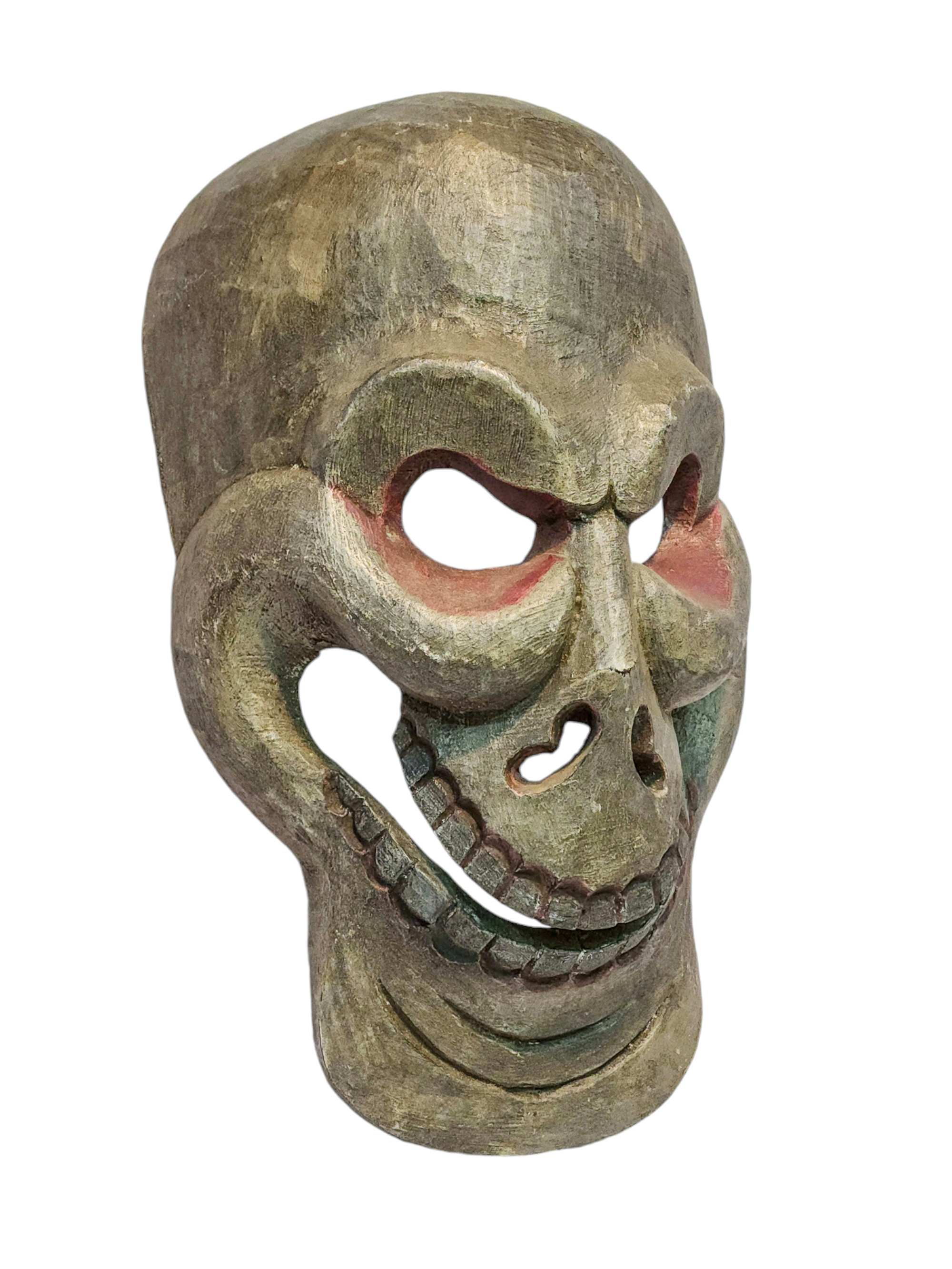 skull, Handmade Wooden Mask, Wall Hanging, painted, Poplar Wood