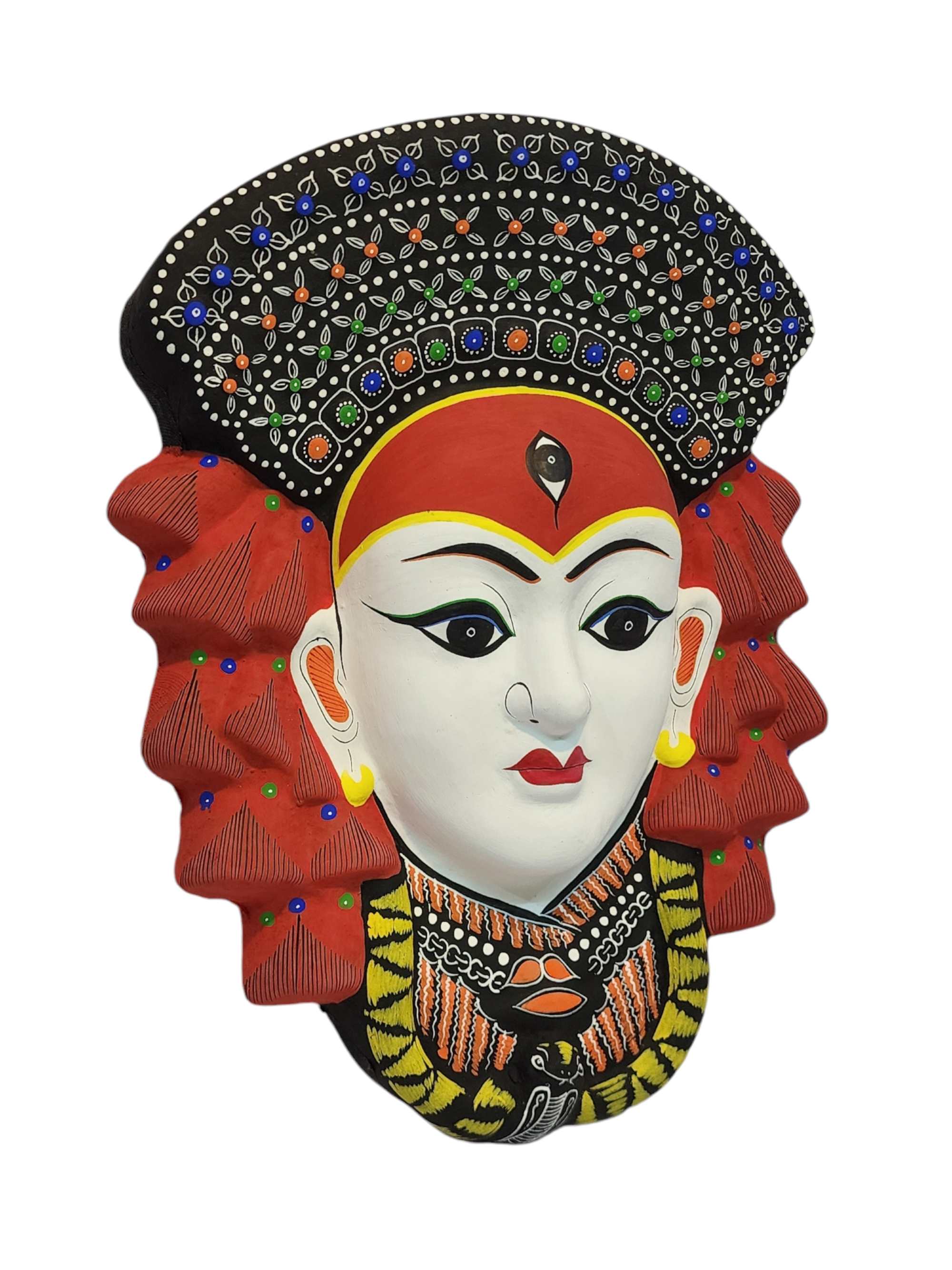 kumari, Handmade Resin Mask, Wall Hanging, painted