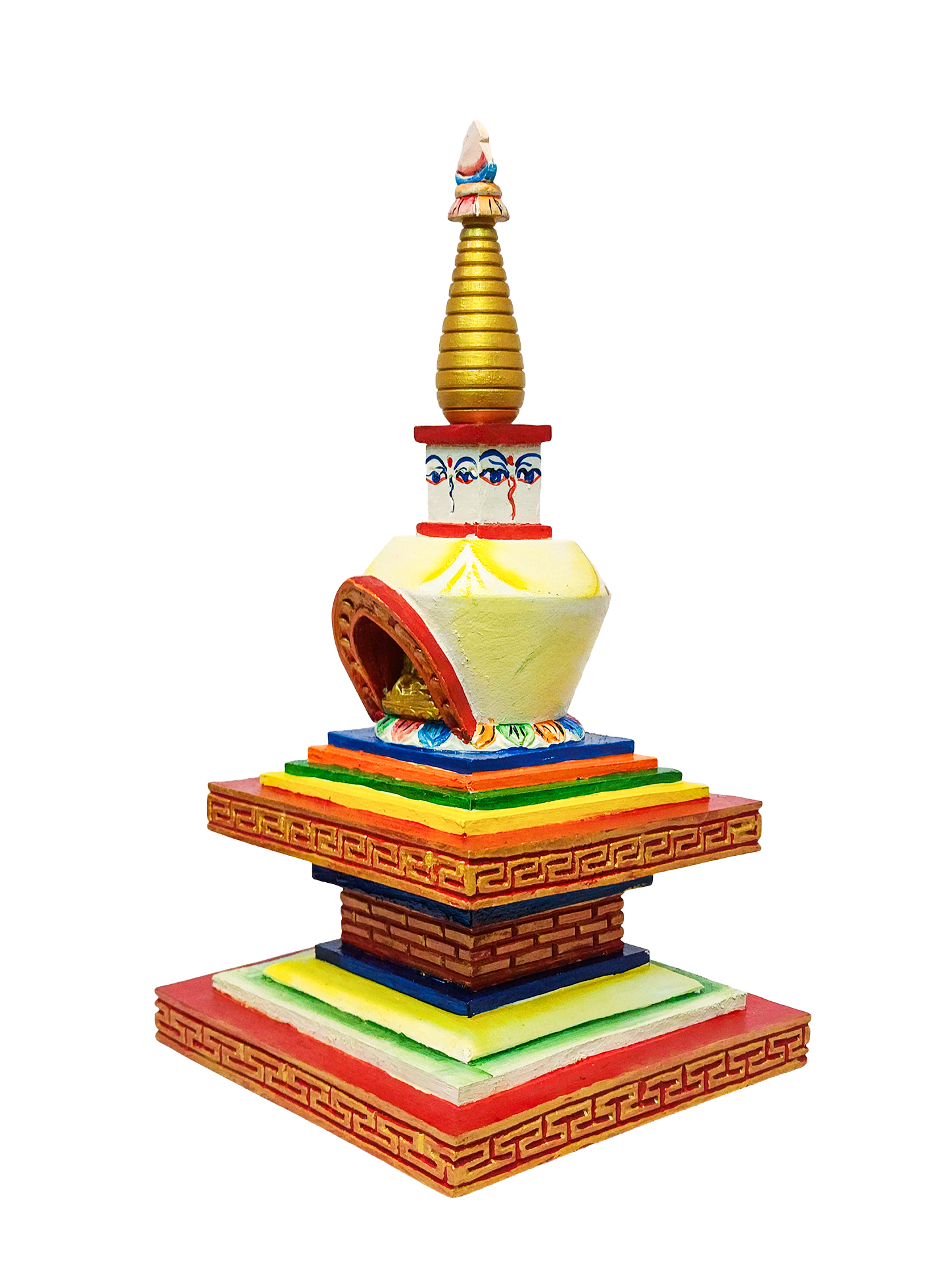 Buddhist Handmade Wooden Stupa, <span Style=