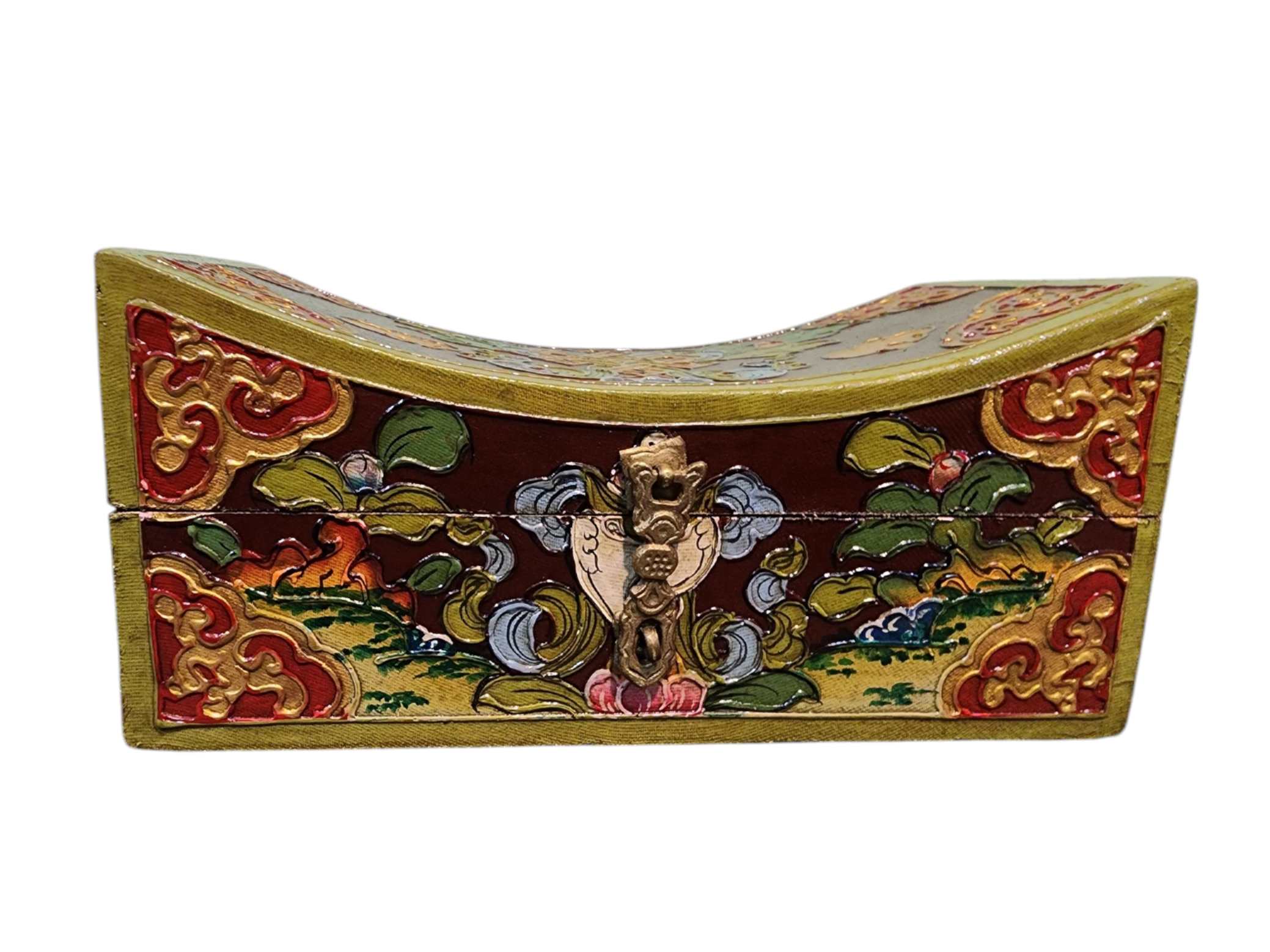 Buddhist Wooden Box, Tibetan Style <span Style=