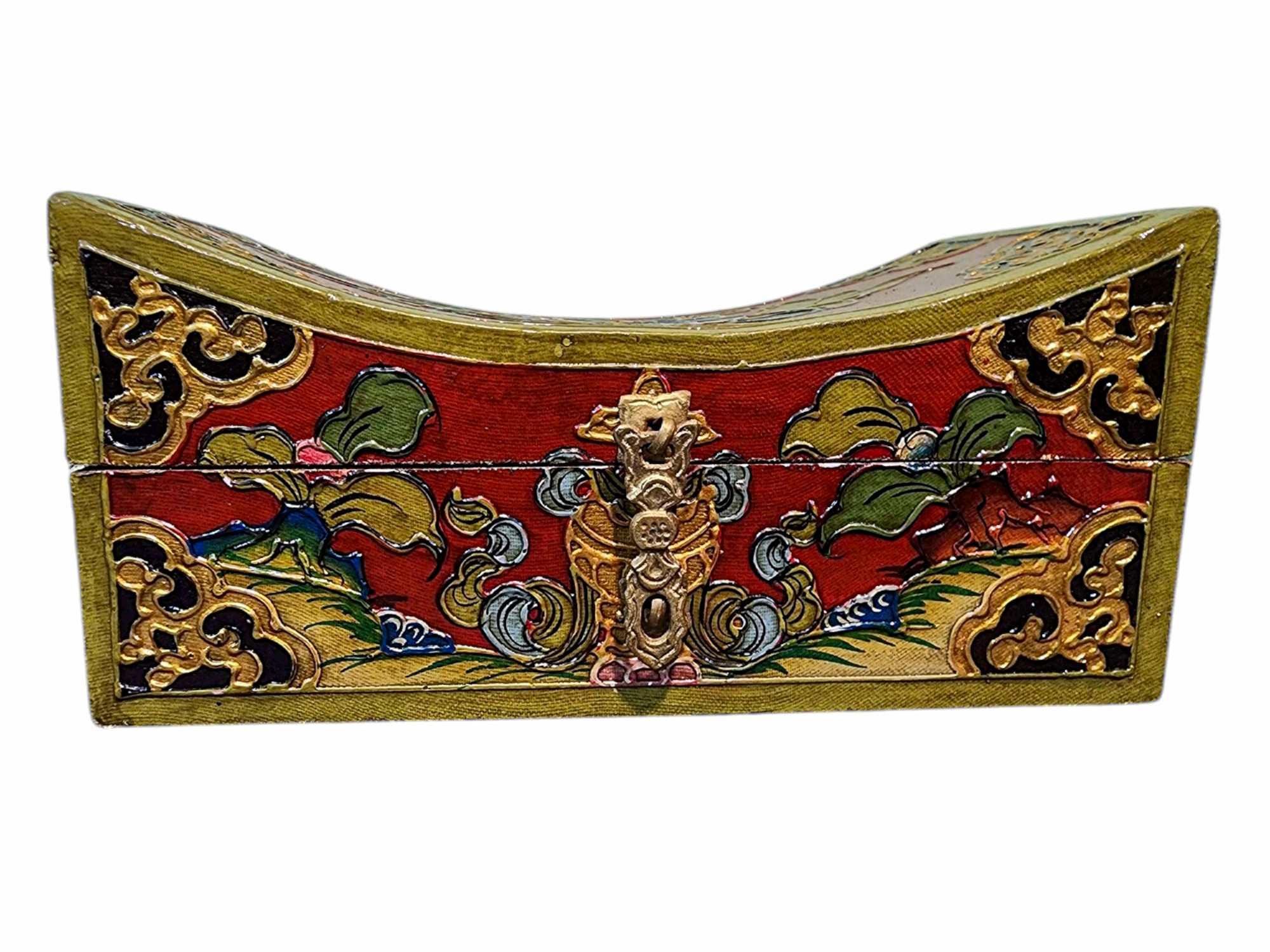 Buddhist Wooden Box, Tibetan Style <span Style=