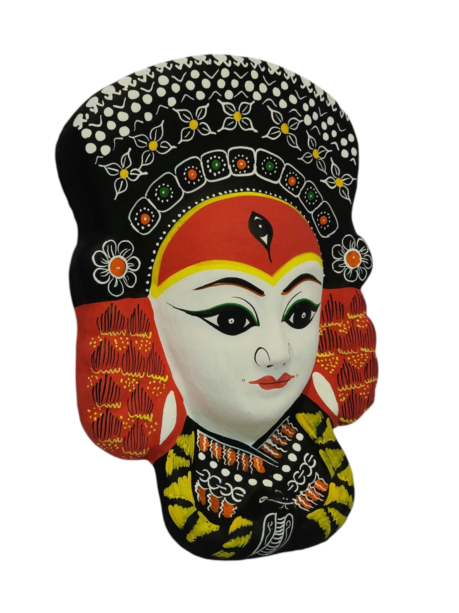 kumari, Handmade Resin Mask, Wall Hanging, painted