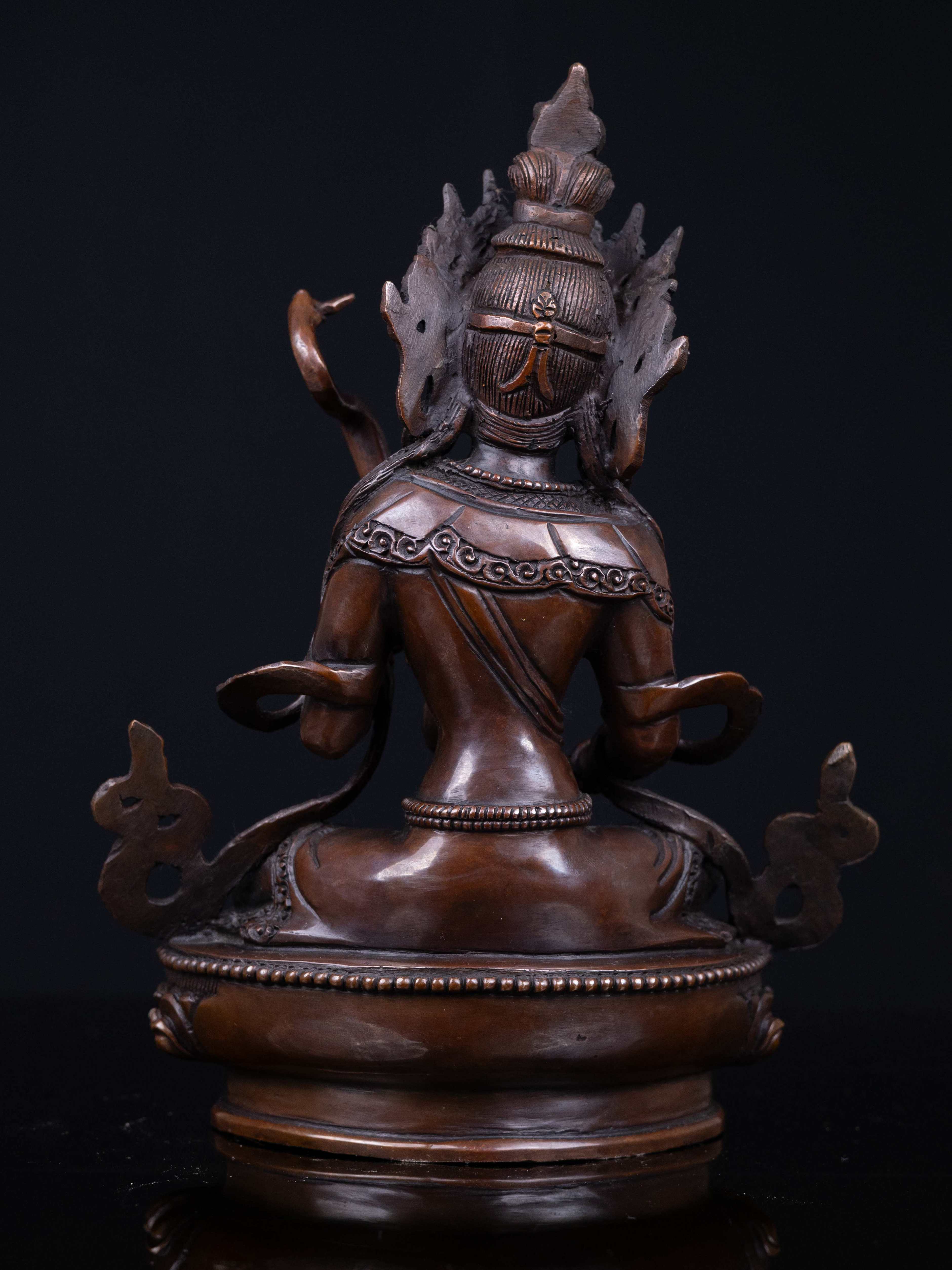 saraswati, Buddhist Handmade Statue, chocolate Oxidized, High Quality