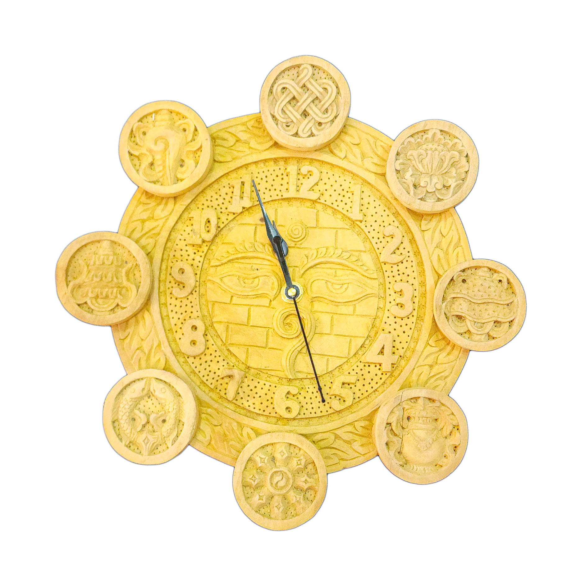 Buddhist Handmade Wooden Wall Watch Wall Hanging, <span Style=