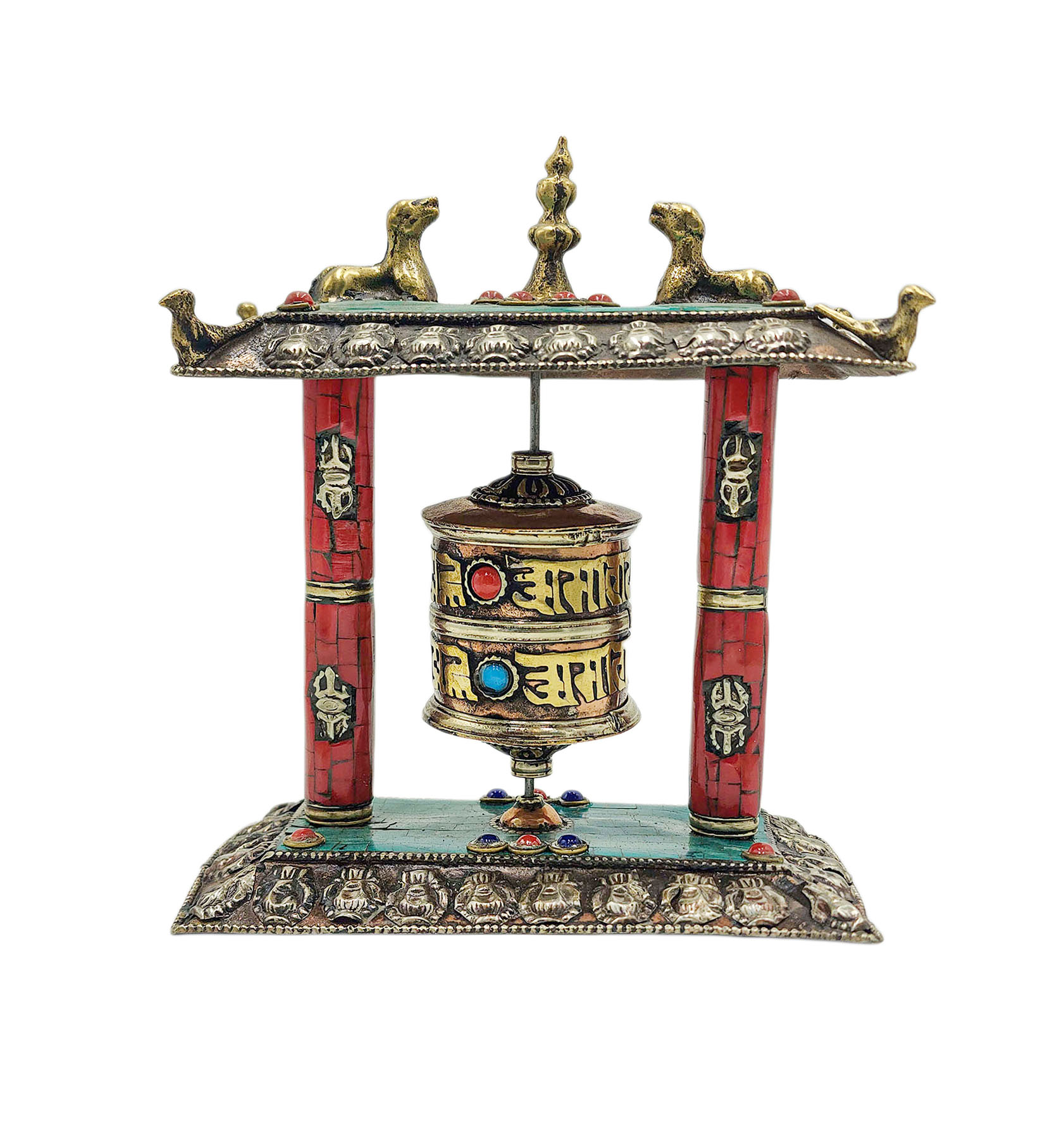 Buddhist Handmade Wall Prayer Wheel <span Style=