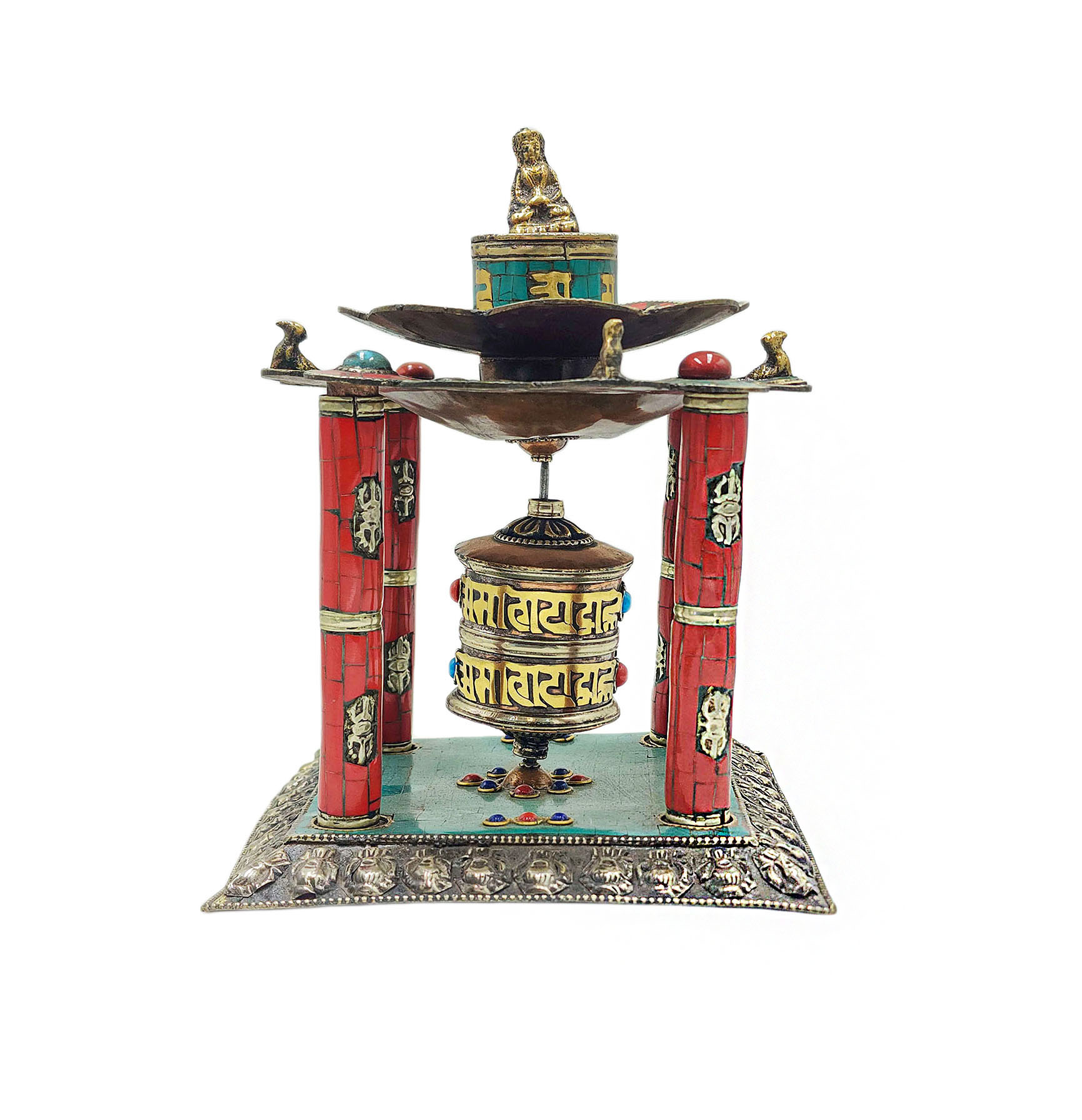 Buddhist Handmade Wall Prayer Wheel <span Style=