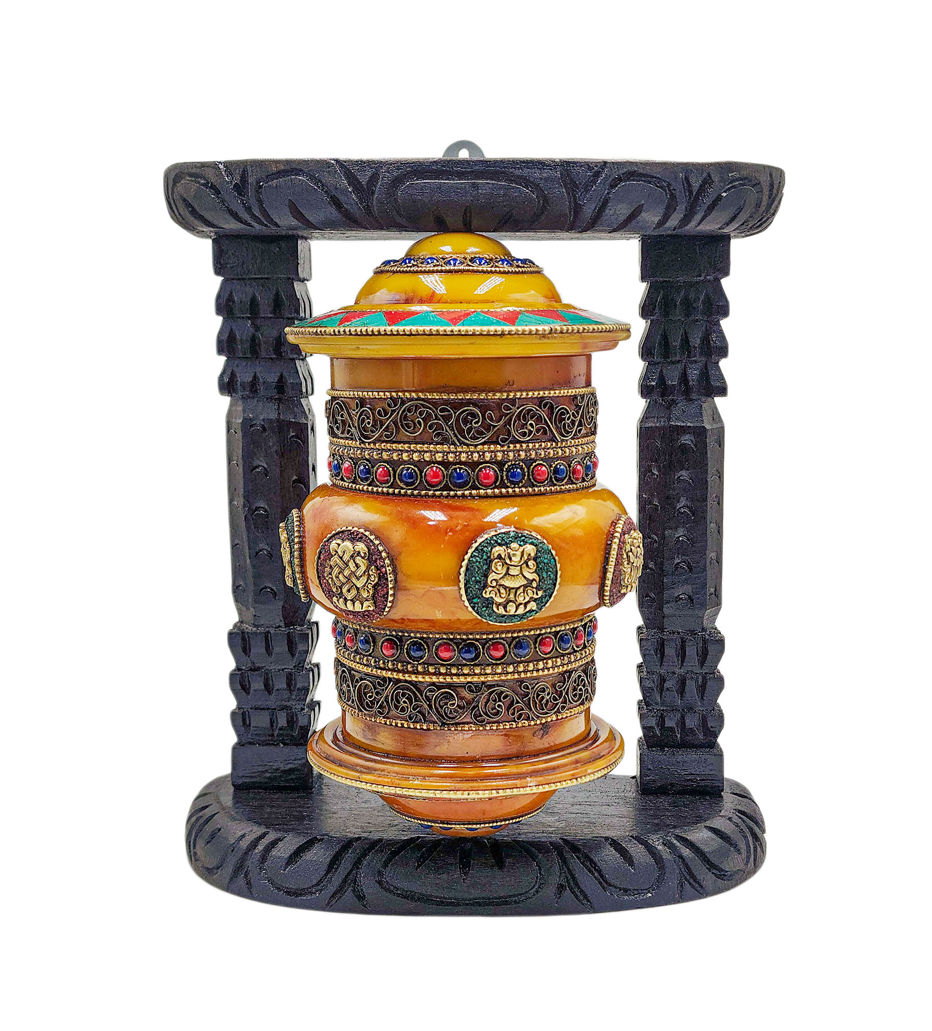 Buddhist Handmade Wall Prayer Wheel <span Style=