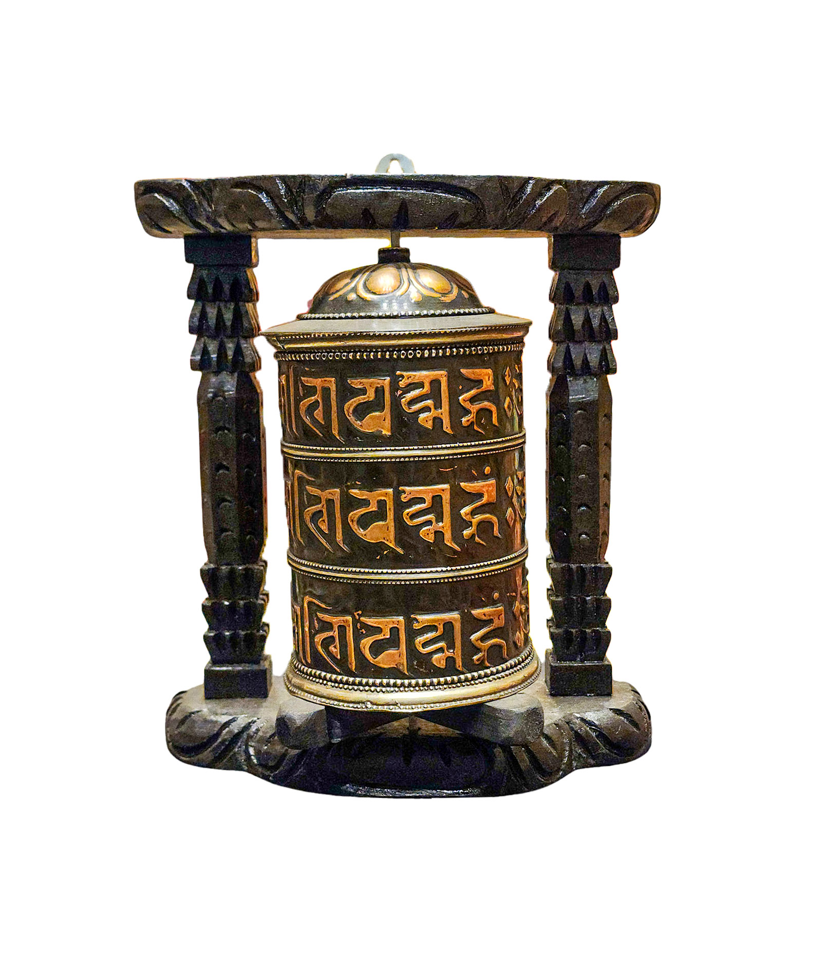Buddhist Handmade Wall Prayer Wheel <span Style=