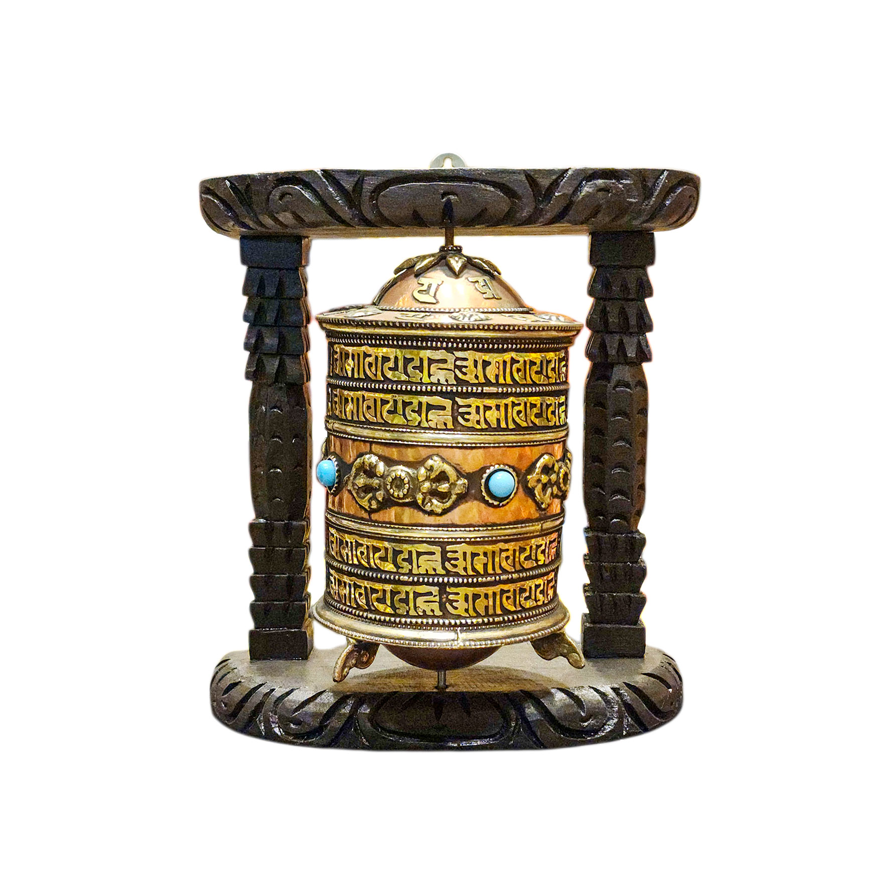Buddhist Handmade Wall Prayer Wheel <span Style=