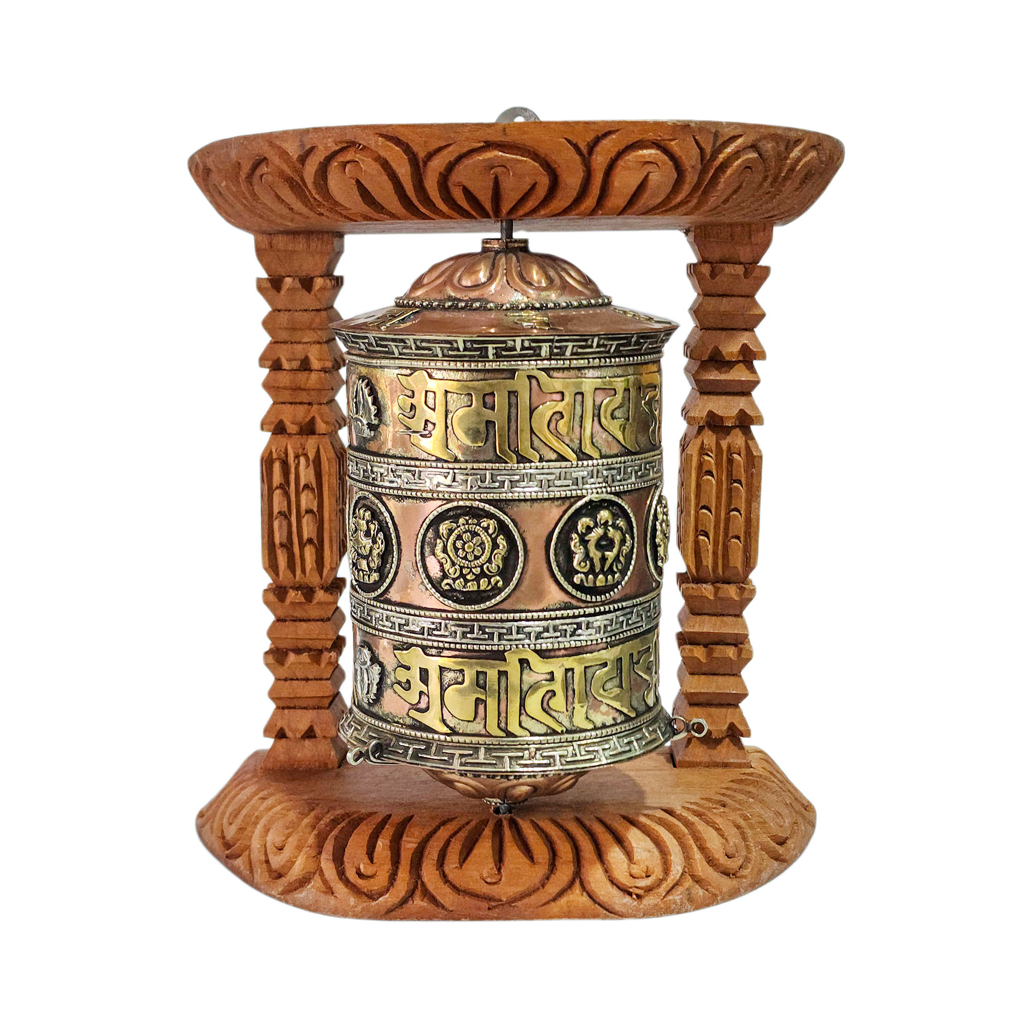Buddhist Handmade Wall Prayer Wheel <span Style=