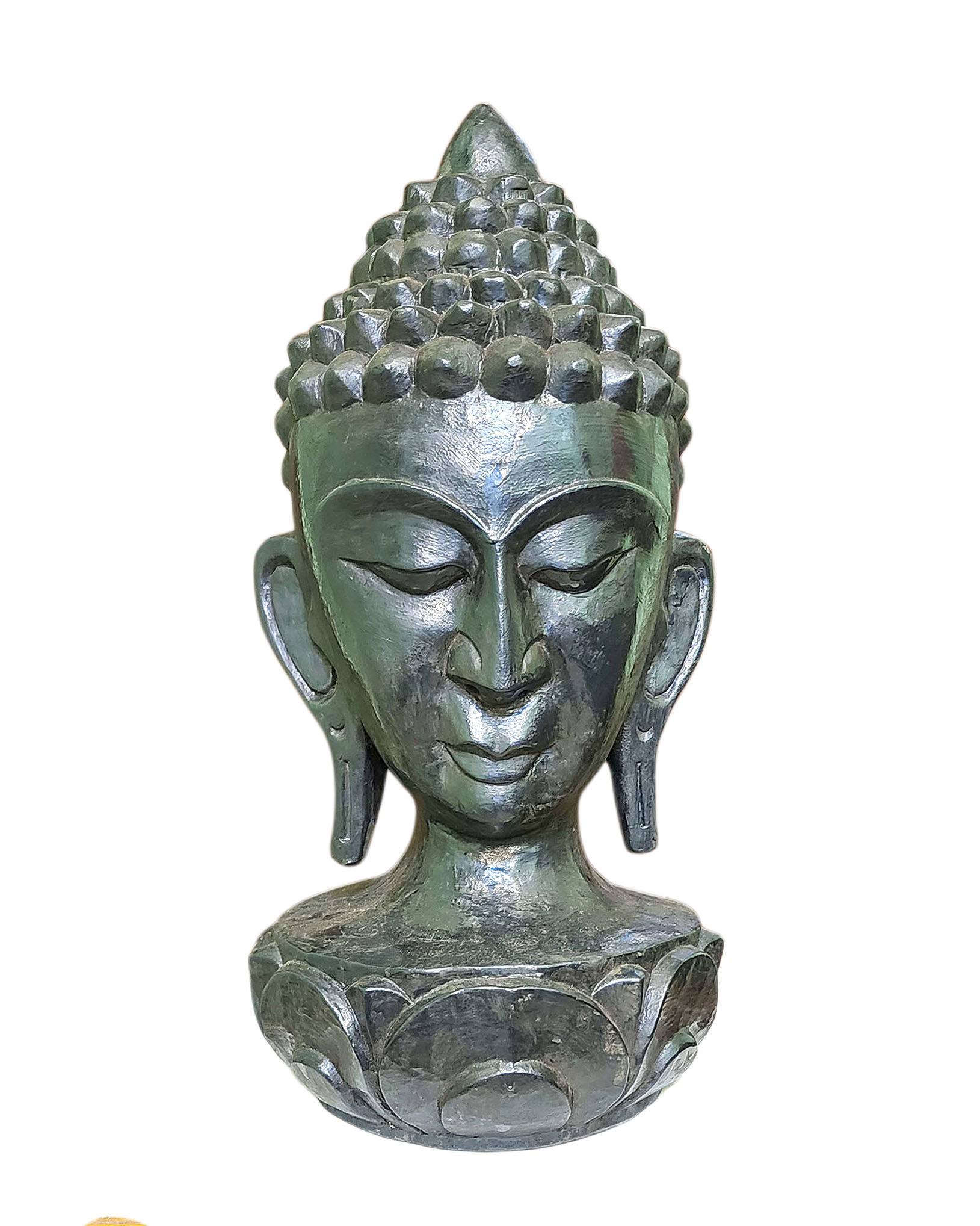 {buddha Head</span>, Handmade Wooden Mask, Wall Hanging, Painted, Poplar Wood
