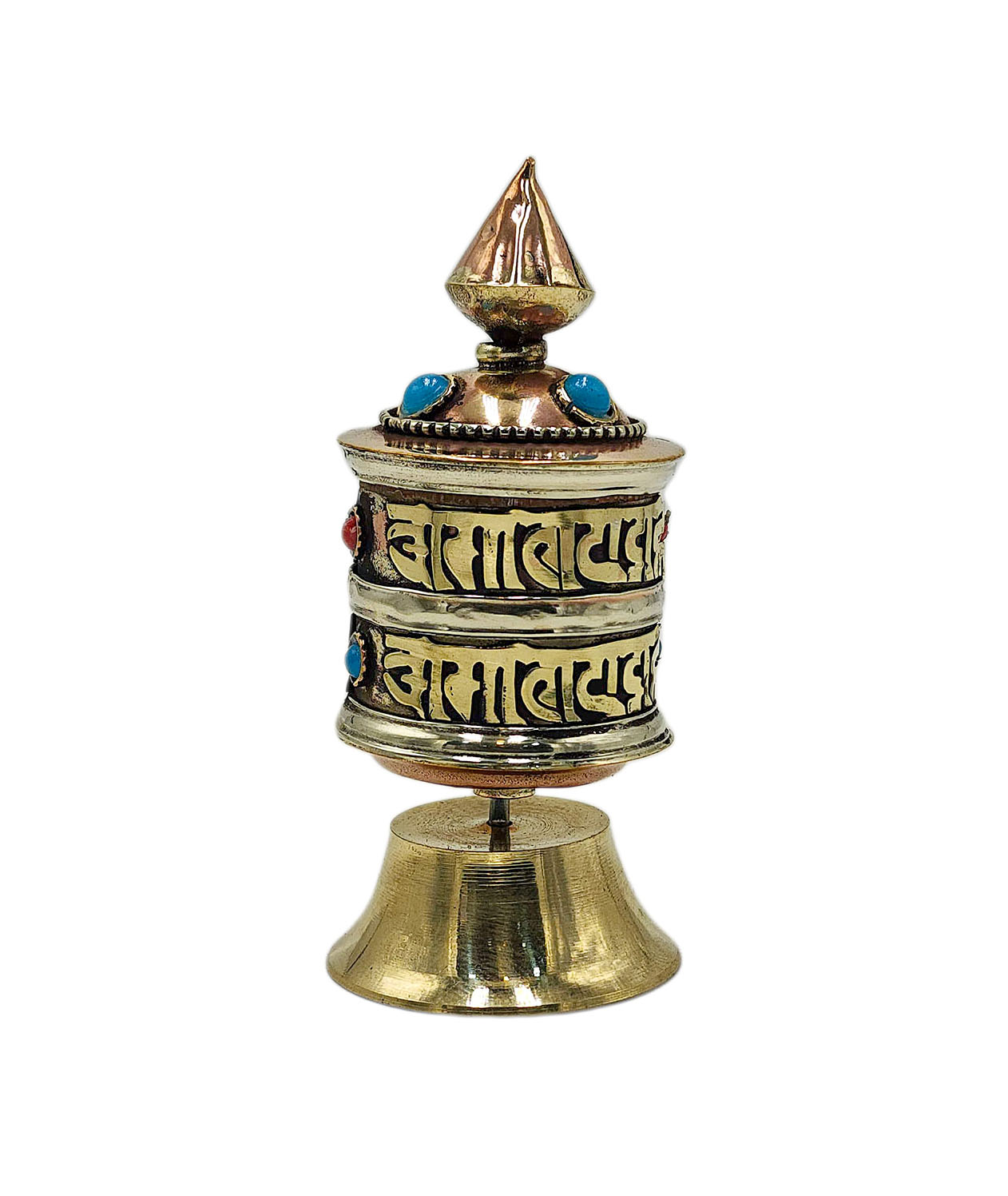 Buddhist Metal Prayer Wheel <span Style=