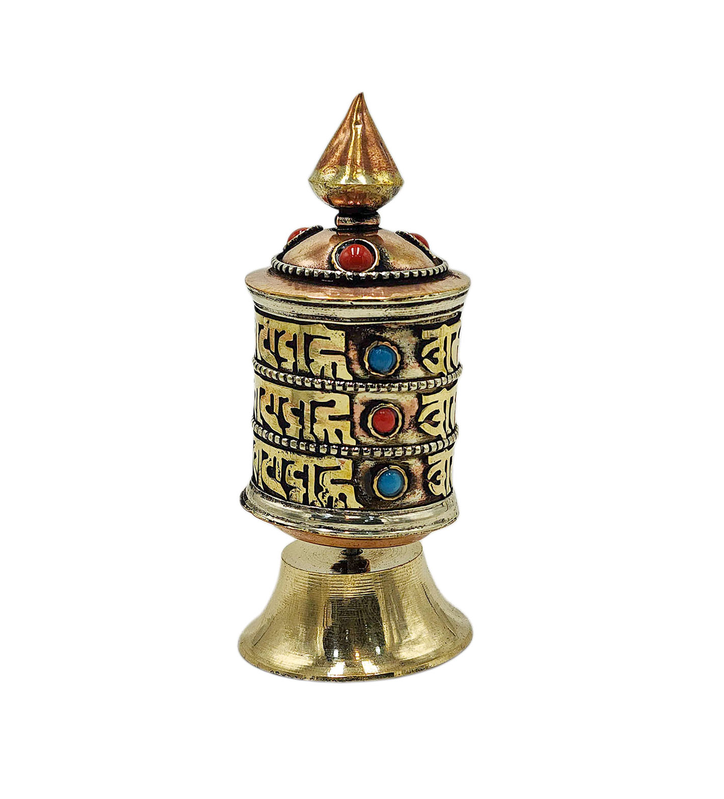 Buddhist Metal Prayer Wheel <span Style=