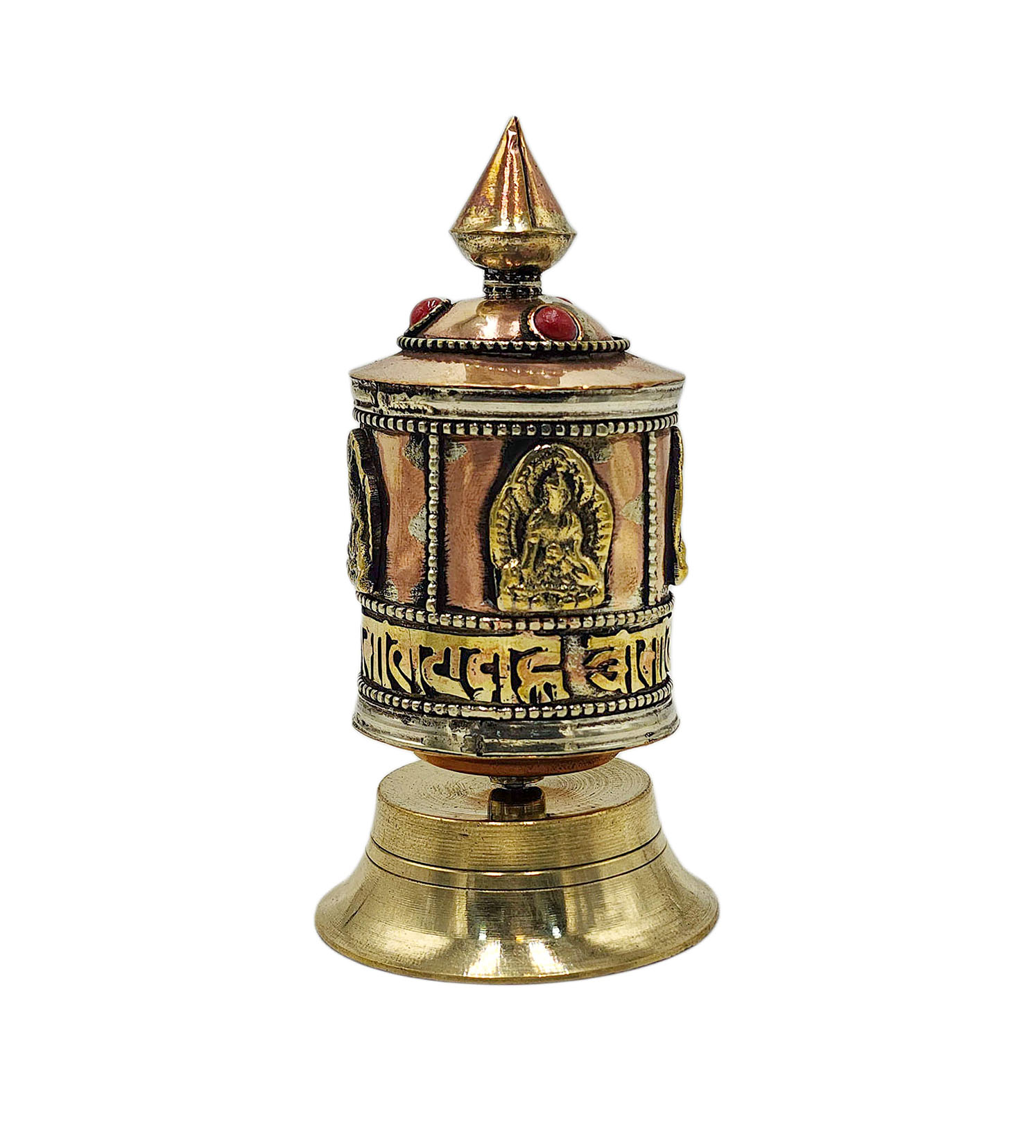 Buddhist Metal Prayer Wheel <span Style=