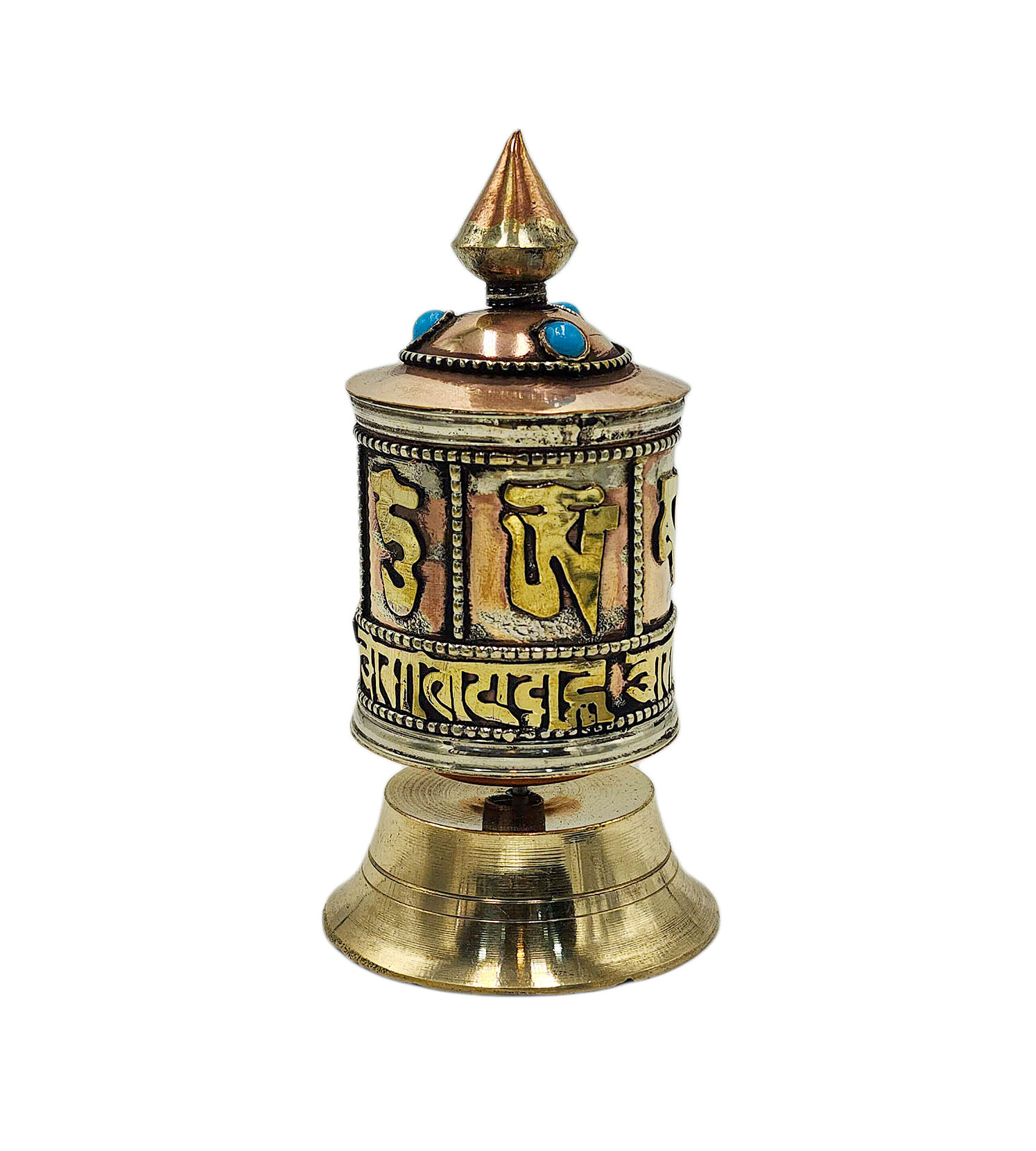 Buddhist Metal Prayer Wheel <span Style=